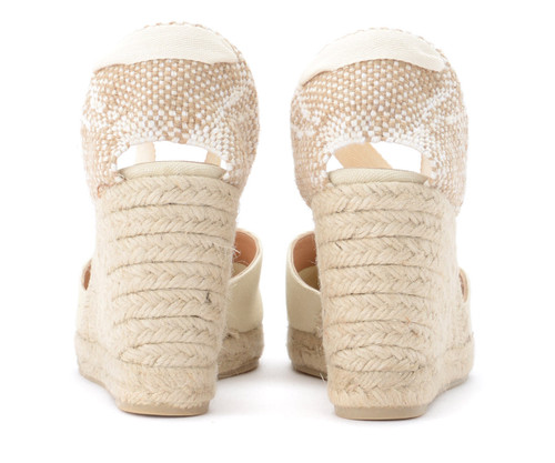 Espadrillas Castañer Chiara in canvas color avorio