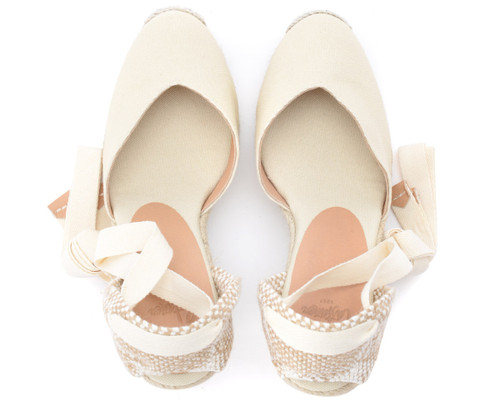 Espadrillas Castañer Chiara in canvas color avorio