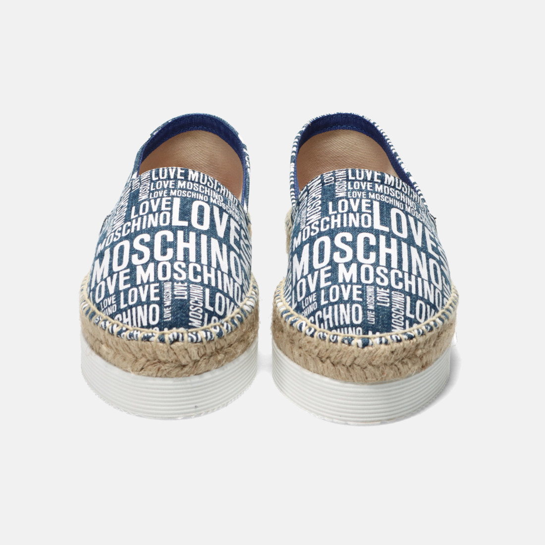 Espadrillas da donna Love Moschino jeans con stampe e corda