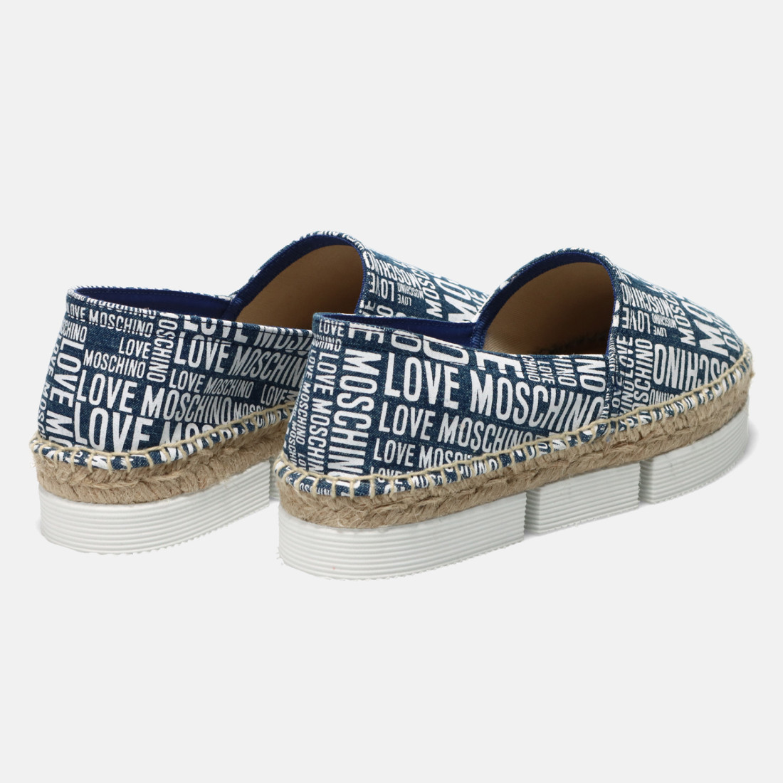 Espadrillas da donna Love Moschino jeans con stampe e corda