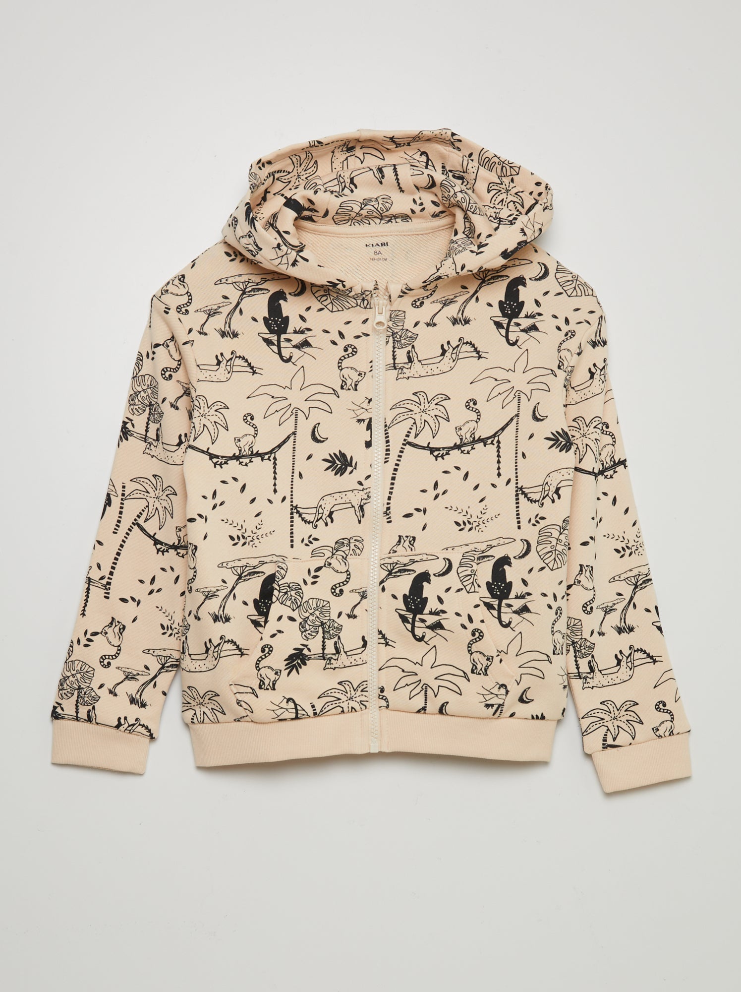 Felpa con zip e cappuccio con motivo - BIANCO
