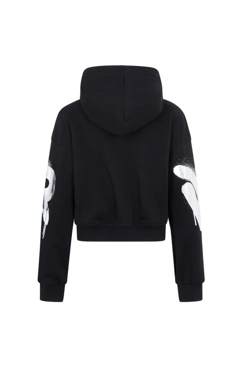 FELPA CROP DONNA DISCLAIMER NERA CON CAPPUCCIO 54318