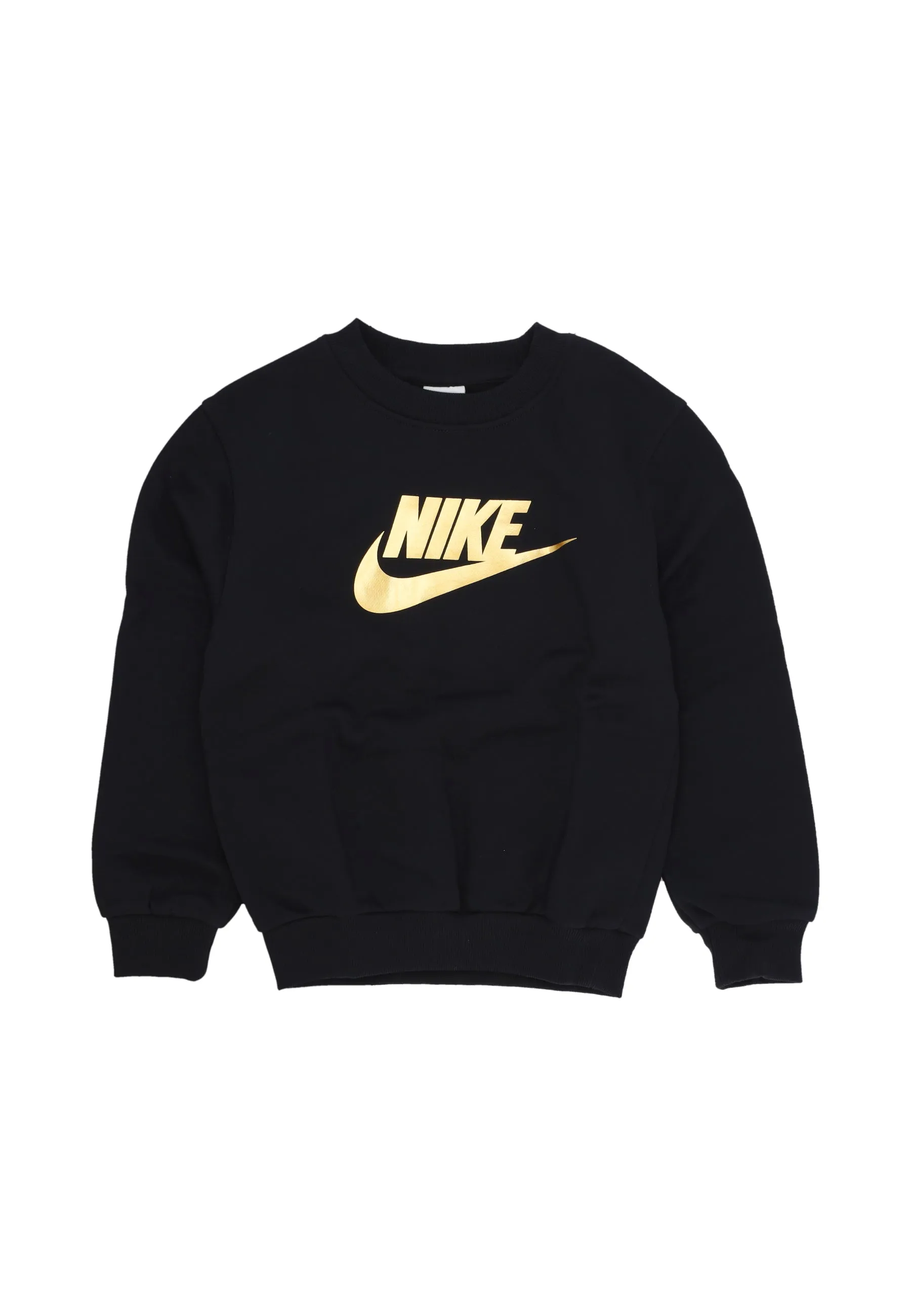 Felpa Girocollo Ragazzo Sportswear Club Fleece Gold Crewneck Black/metallic Gold