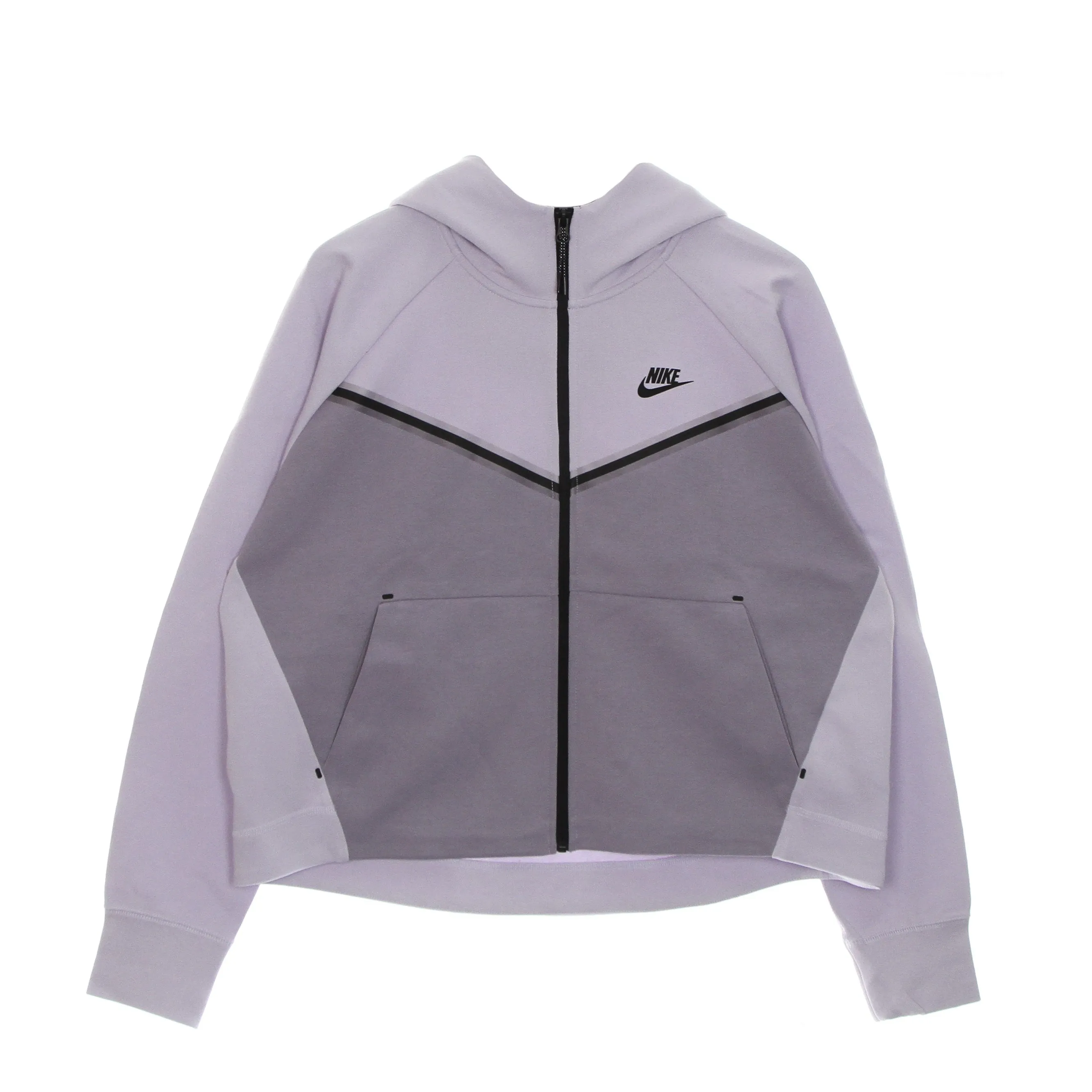 Felpa Leggera Cappuccio Zip Donna Sportswear Tech Fleece Infinite Lilac/violet Haze/black