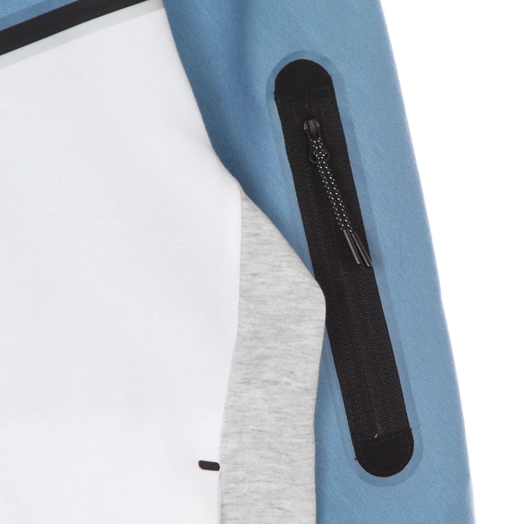 Felpa Leggera Cappuccio Zip Uomo Sportswear Tech Fleece Hoodie Cerulean/white/grey Heather/black