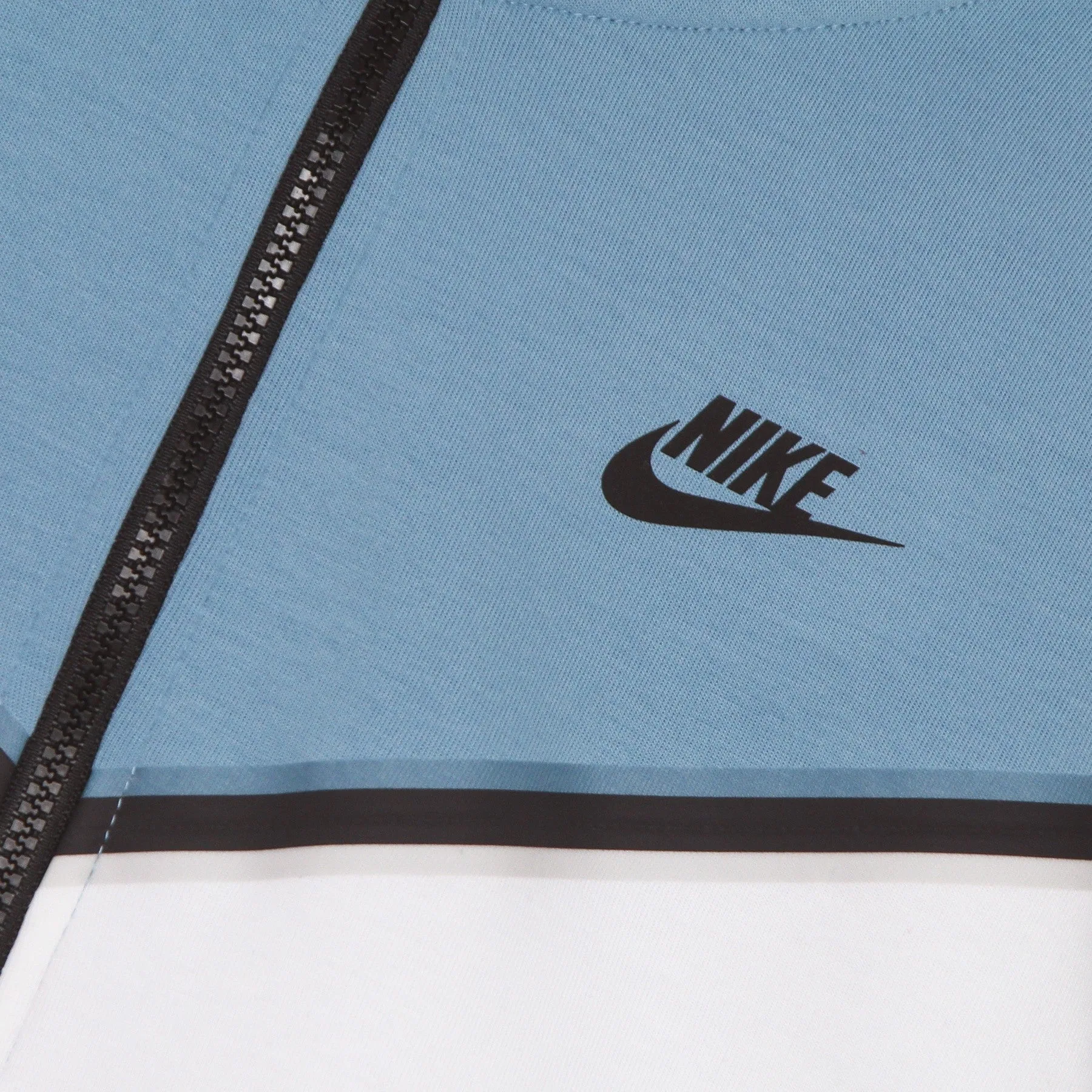 Felpa Leggera Cappuccio Zip Uomo Sportswear Tech Fleece Hoodie Cerulean/white/grey Heather/black