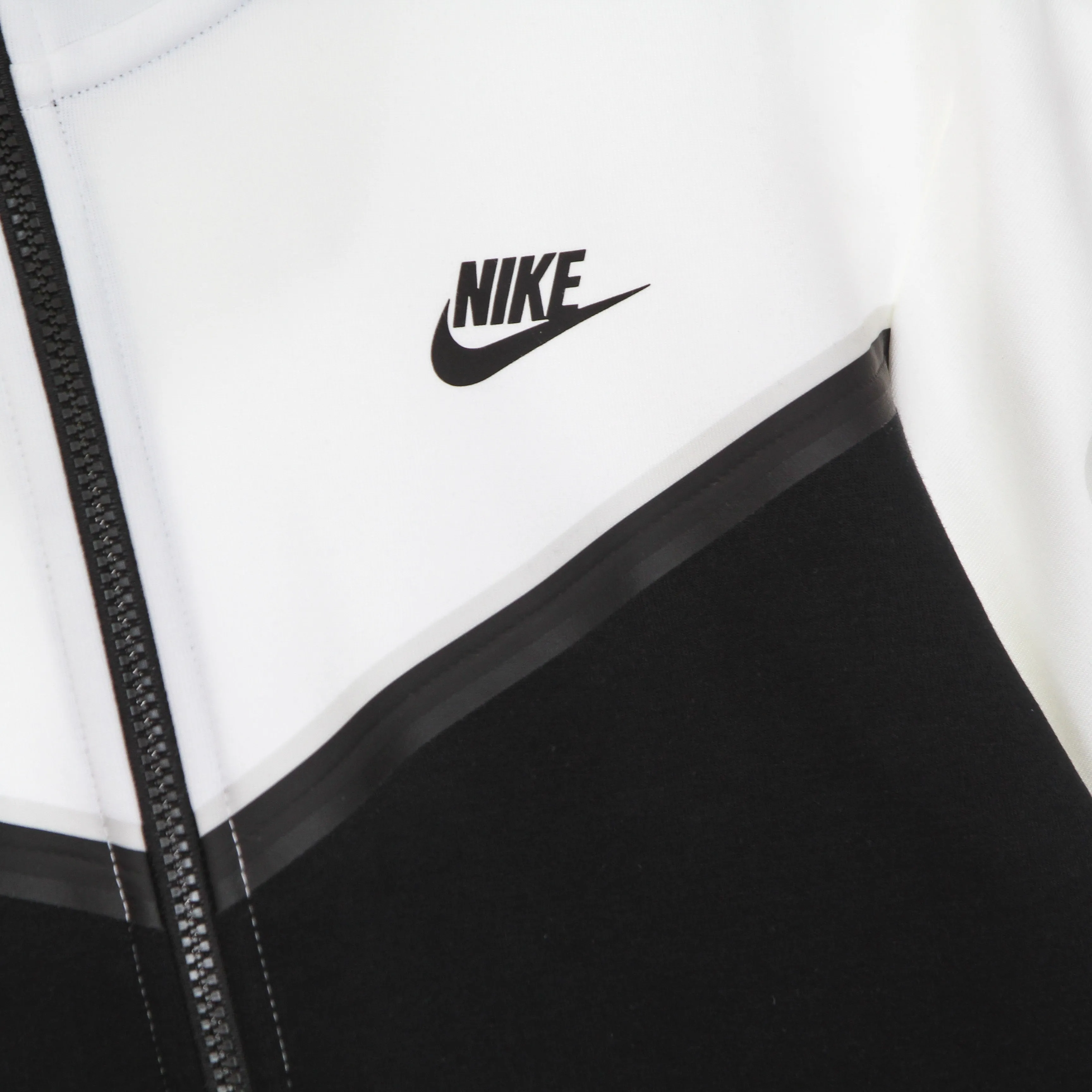 Felpa Leggera Cappuccio Zip Uomo Sportswear Tech Fleece Hoodie White/black/carbon Heather/black