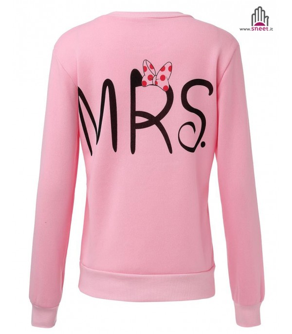 Felpa Mrs and Mr Rosa-Grigio - Dream Shop