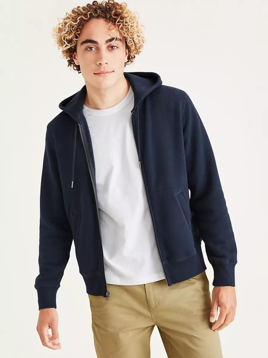 FELPA Uomo DOCKERS A1153 0003 FULL XIP HOODIE PEMBROKE BRUSHED