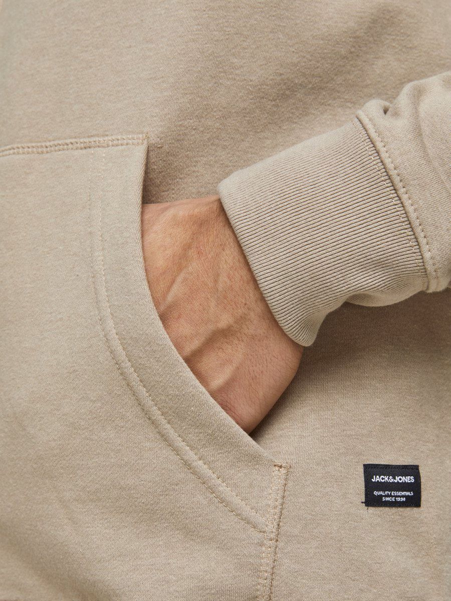 FELPA Uomo JACK&JONES 12179382 SOFT ZIP HOOD CROCKERY