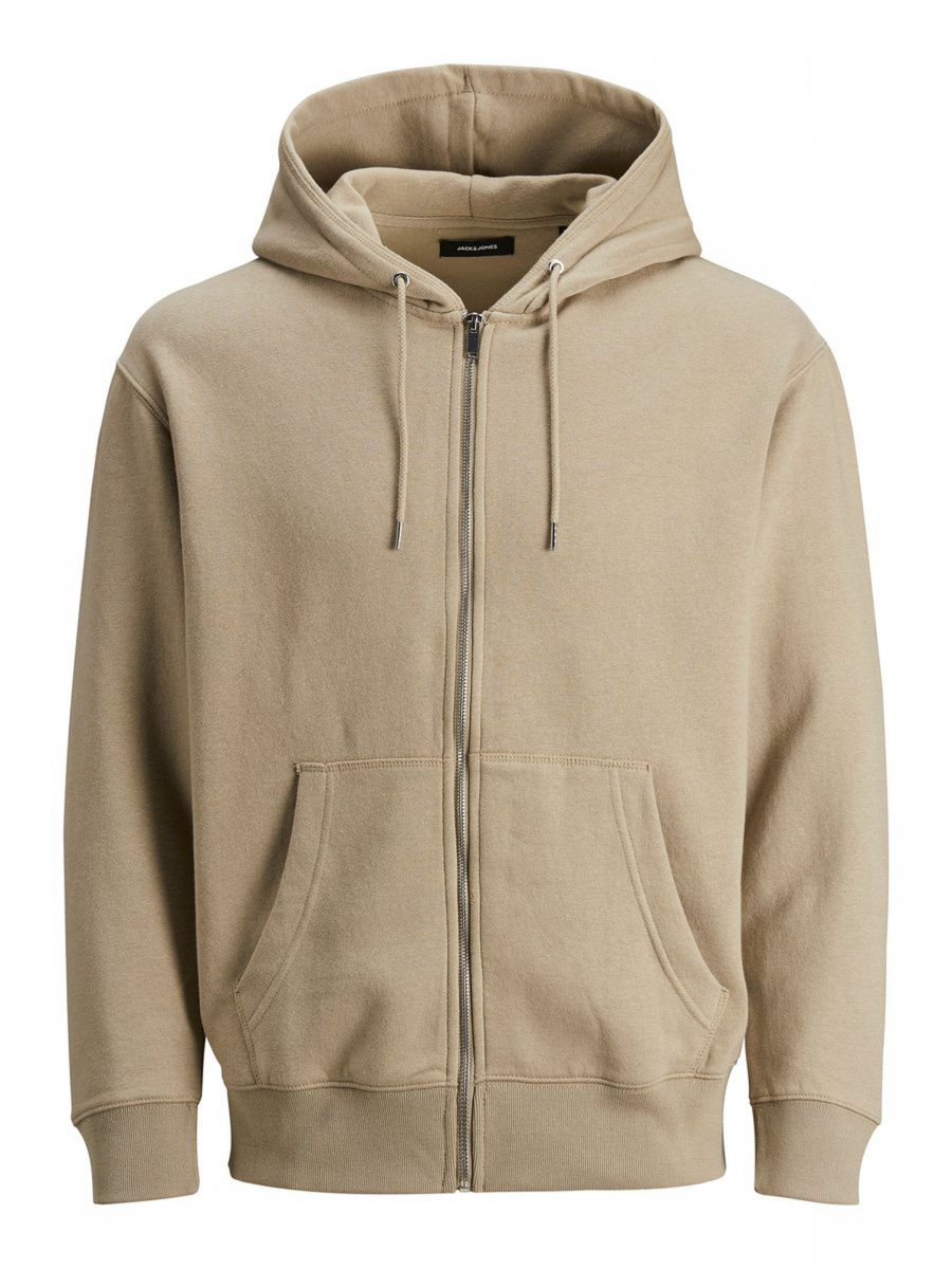 FELPA Uomo JACK&JONES 12179382 SOFT ZIP HOOD CROCKERY