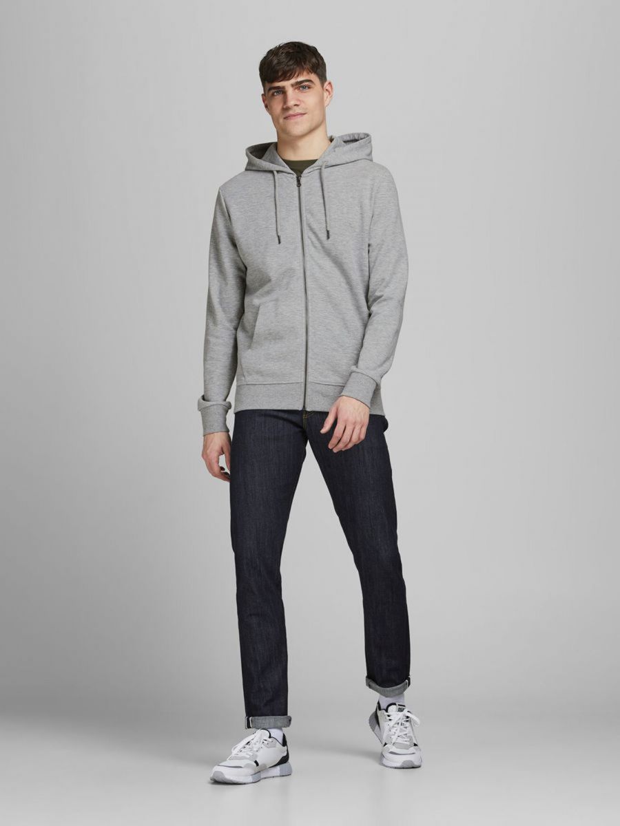 FELPA Uomo JACK&JONES 12181901 BASIC SWEAT LIGHT GREY MELANGE