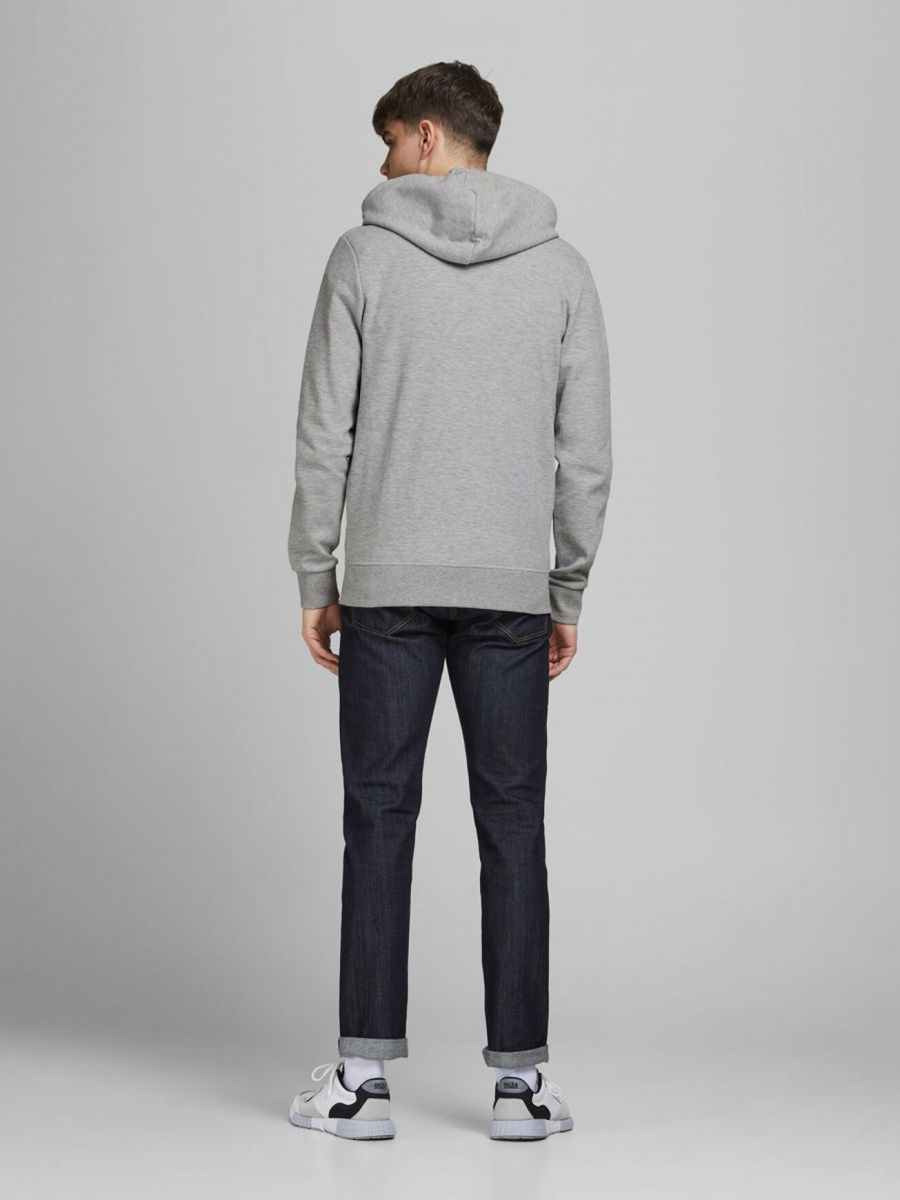 FELPA Uomo JACK&JONES 12181901 BASIC SWEAT LIGHT GREY MELANGE
