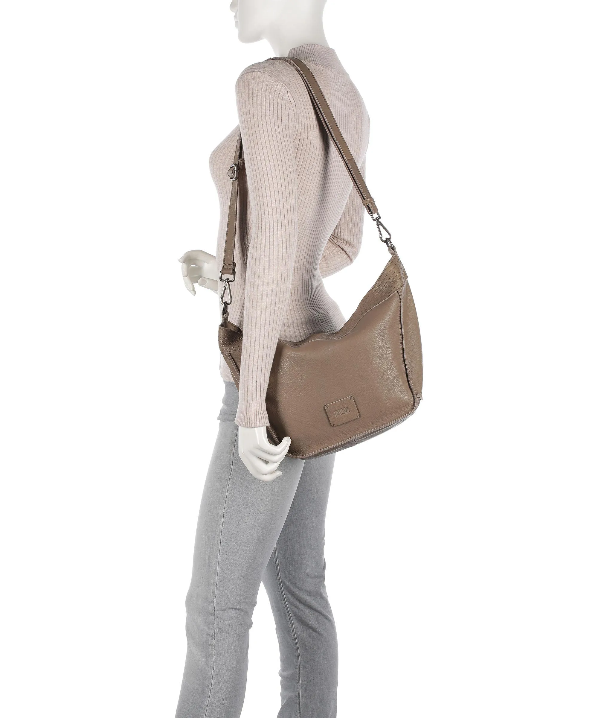  FredsBruder Stines Borsa a spalla pelle granulata taupe  