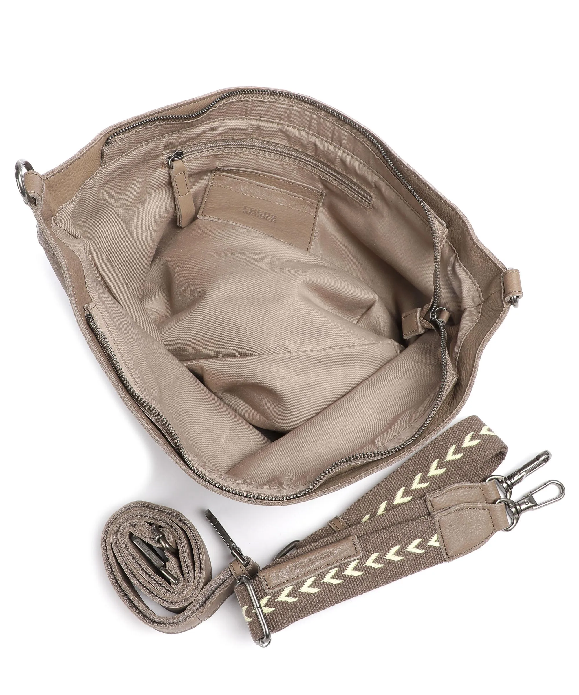  FredsBruder Stines Borsa a spalla pelle granulata taupe  