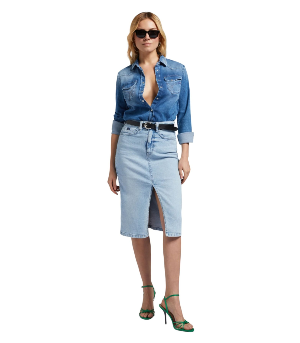Gas Donna Gonna Midi In Jeans Norah Skirt J
