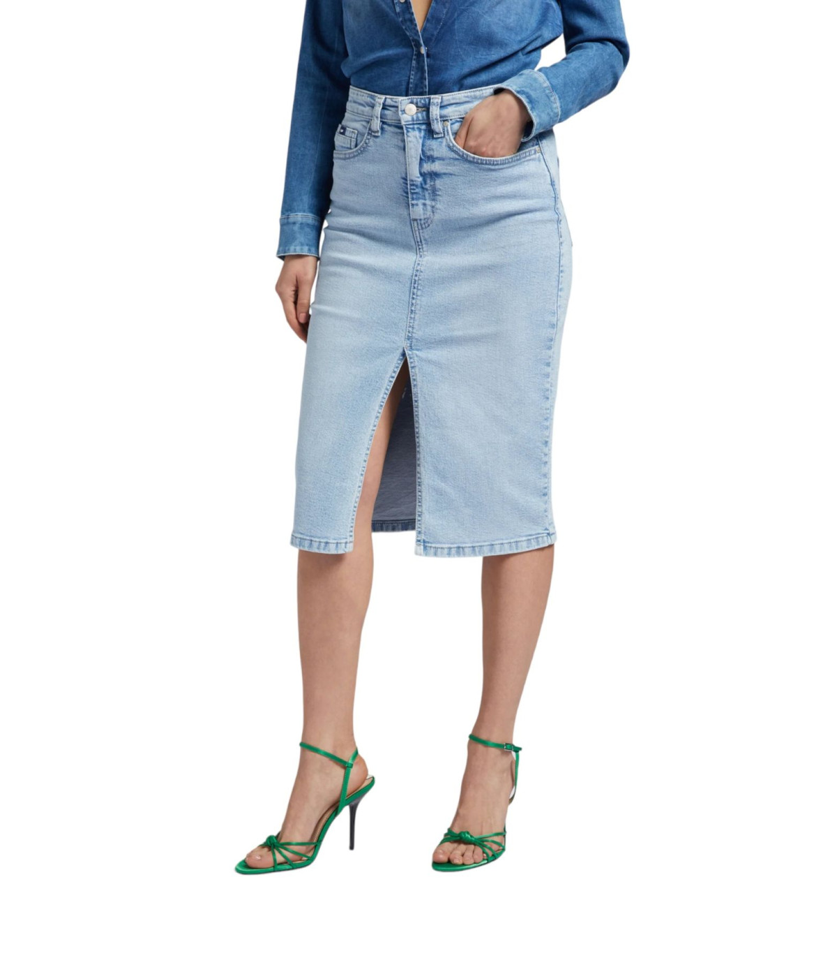 Gas Donna Gonna Midi In Jeans Norah Skirt J