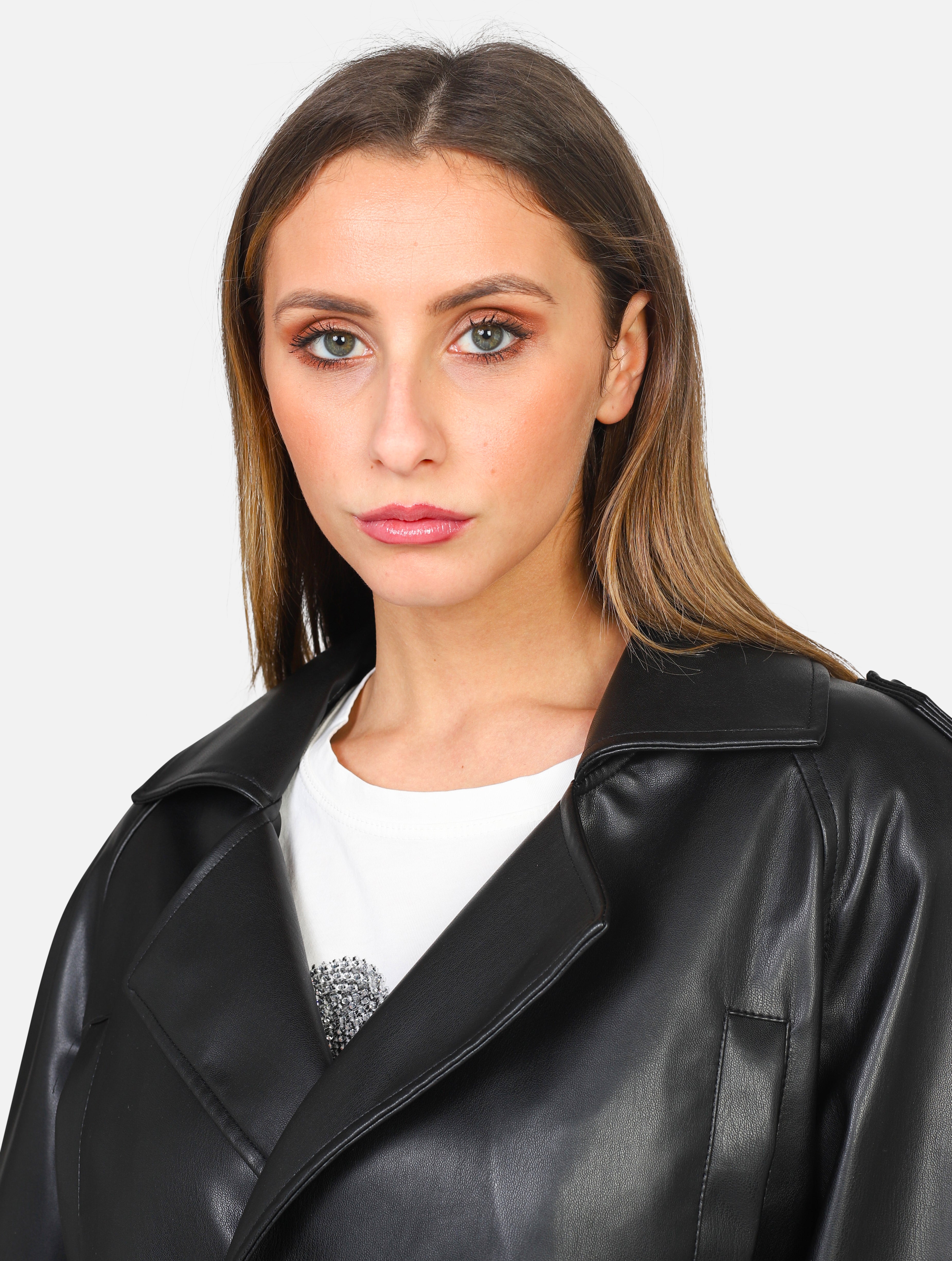 giacca in ecopelle Vicolo - 0061BLACK
