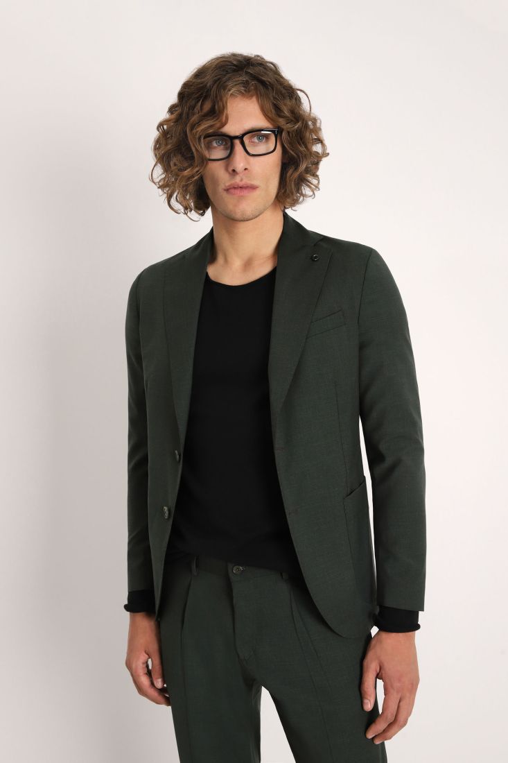 Giacca monocolour con rever classici e tasche applicate