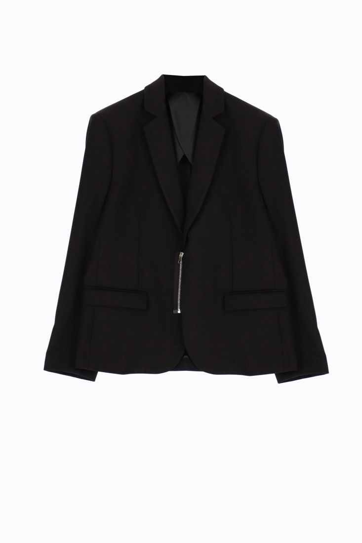 Giacca monocolour con rever classici e zip