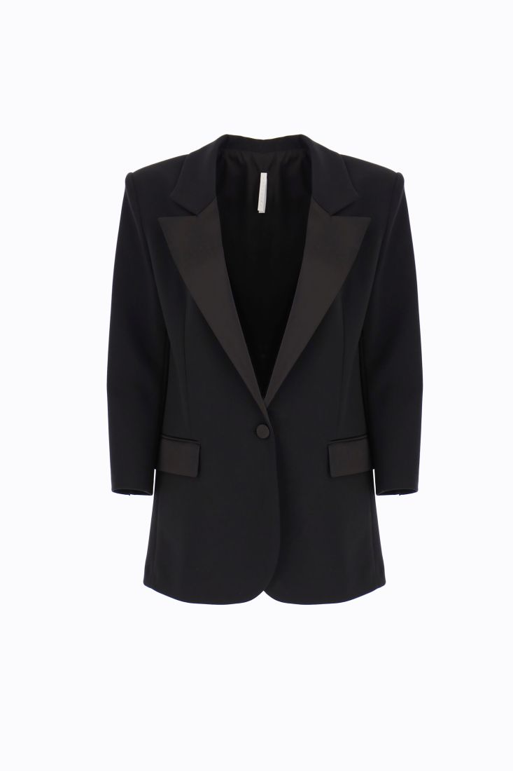 Giacca monopetto monocolour con rever classici