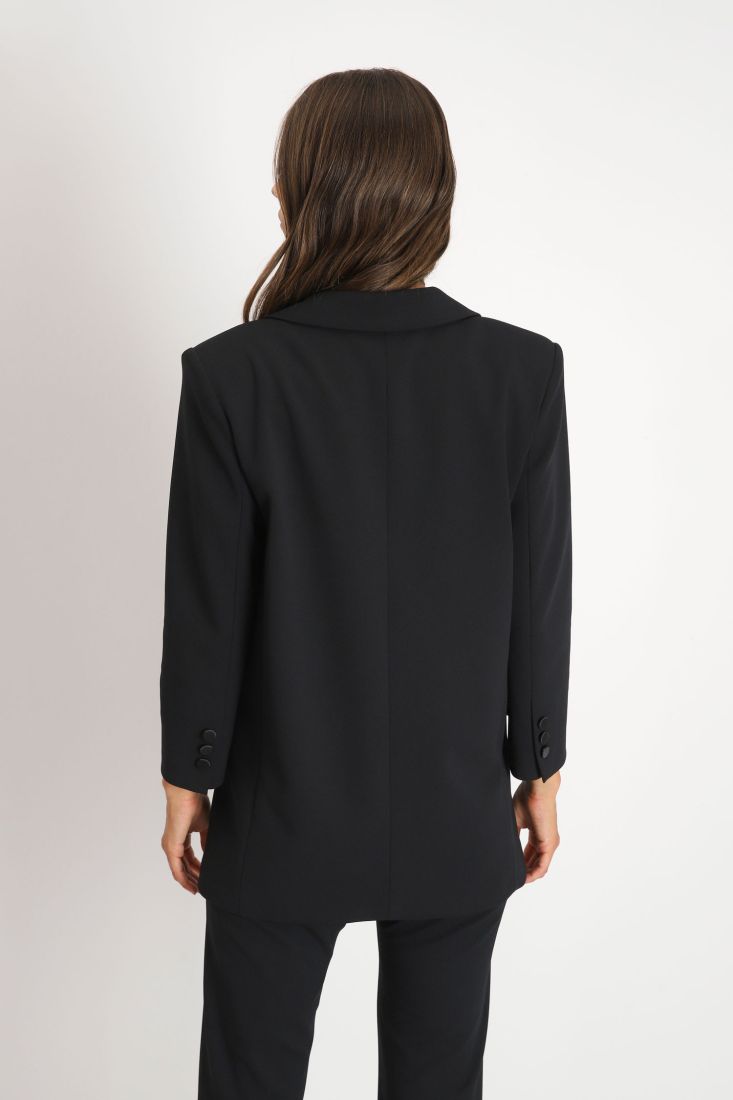 Giacca monopetto monocolour con rever classici