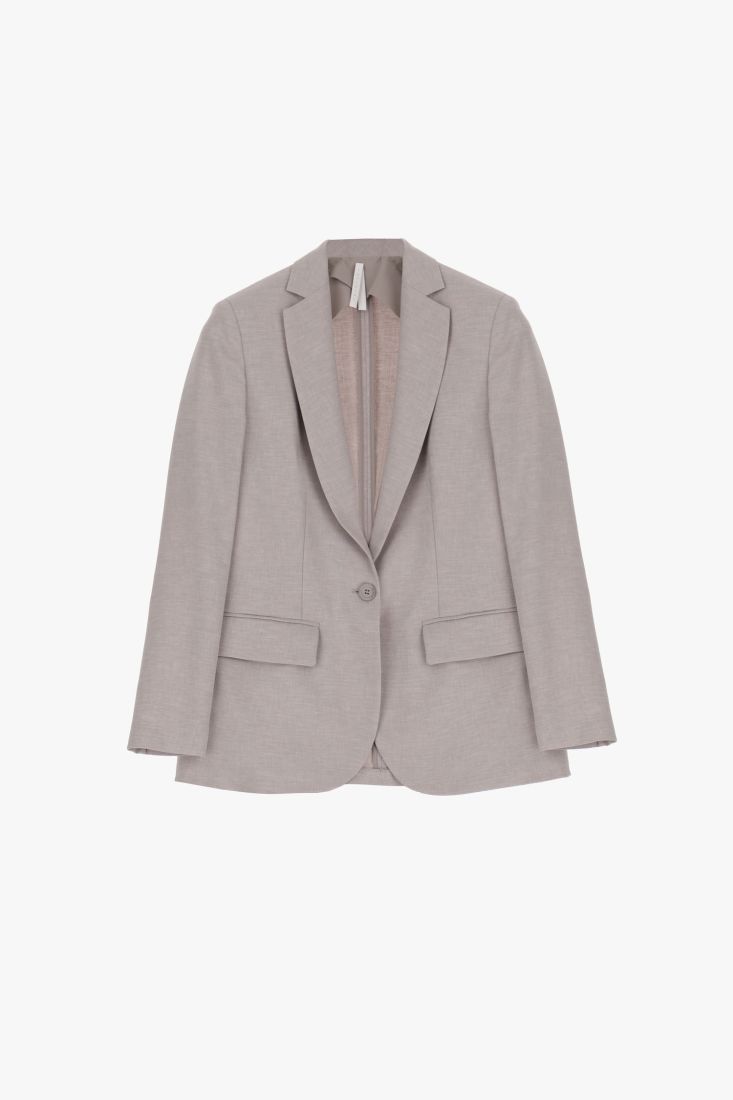 Giacca monopetto monocolour con revers classici