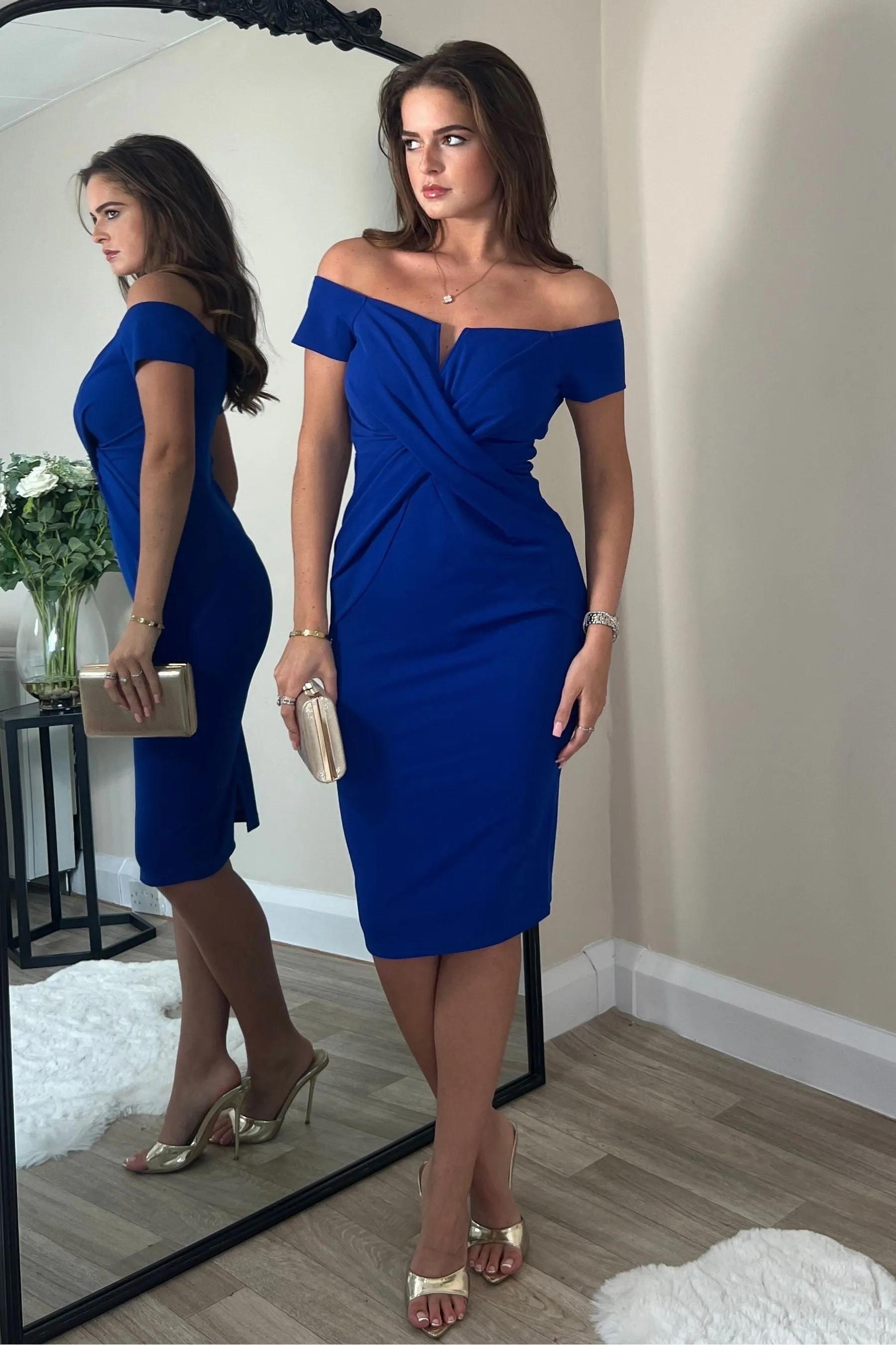 Girl In Mind Halo - Abito midi con spalle scoperte