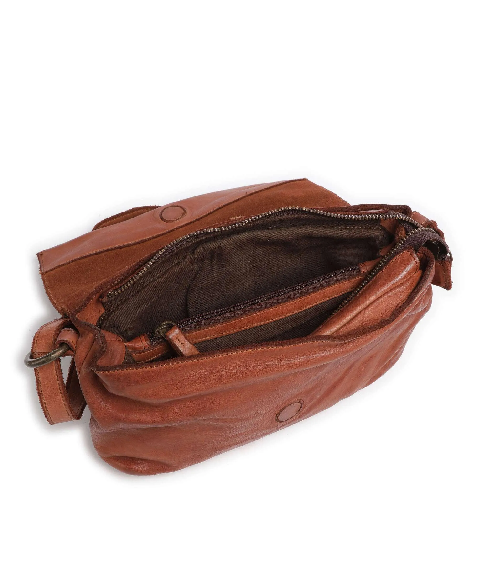  Harold's Submarine Borsa a spalla pelle di vacchetta finemente grana cognac  