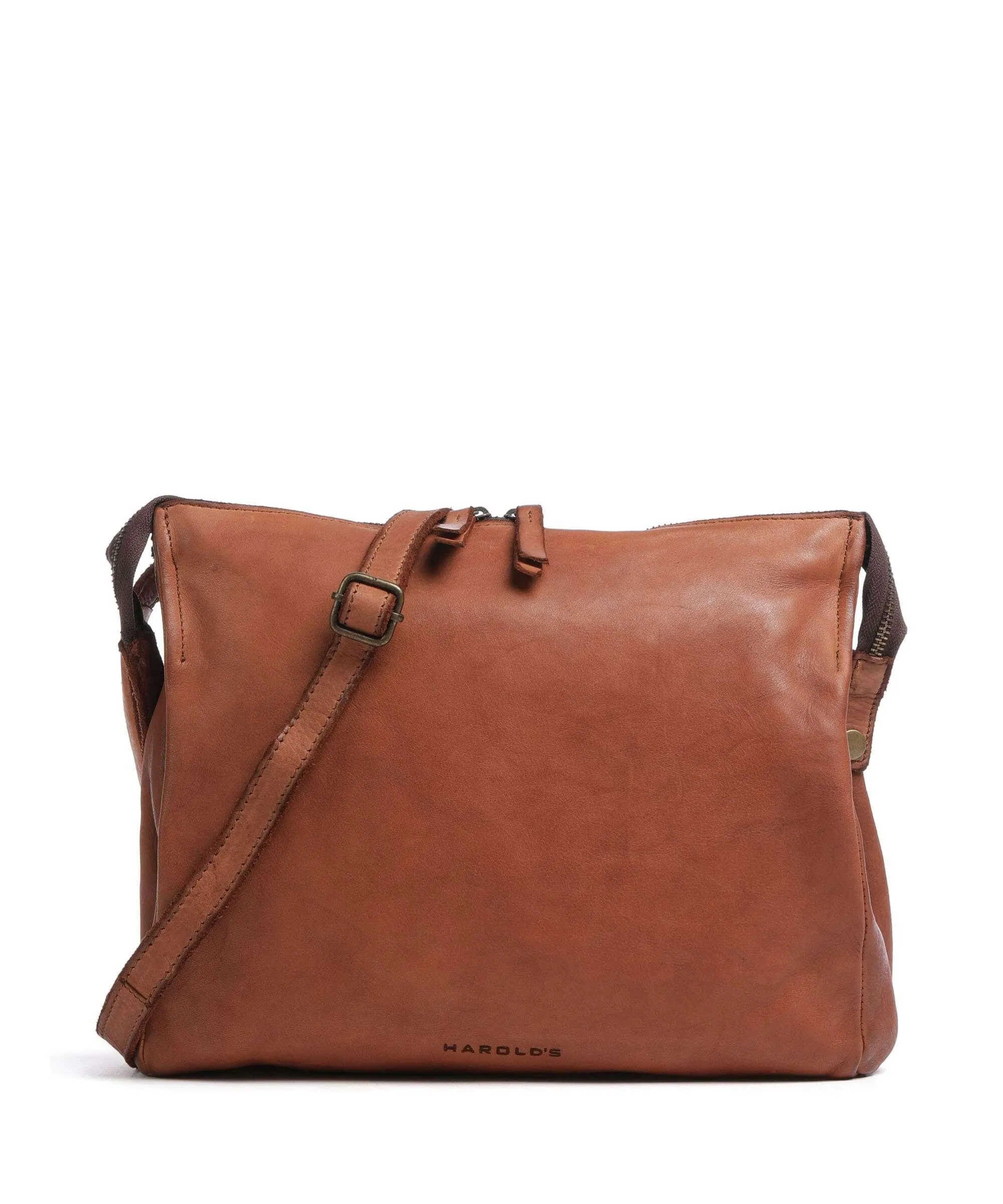  Harold's Submarine Borsa a spalla pelle di vacchetta grana cognac  