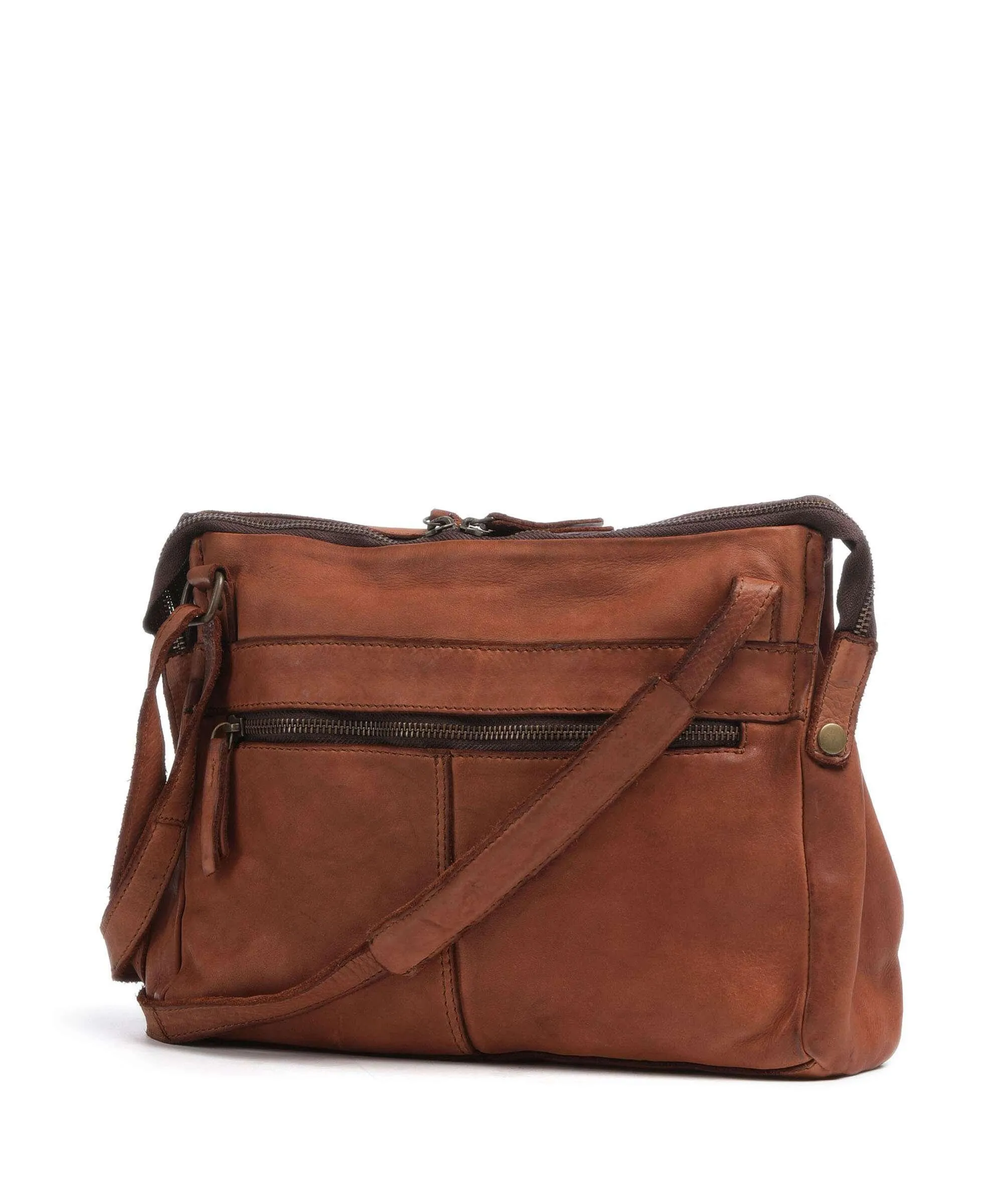  Harold's Submarine Borsa a spalla pelle di vacchetta grana cognac  