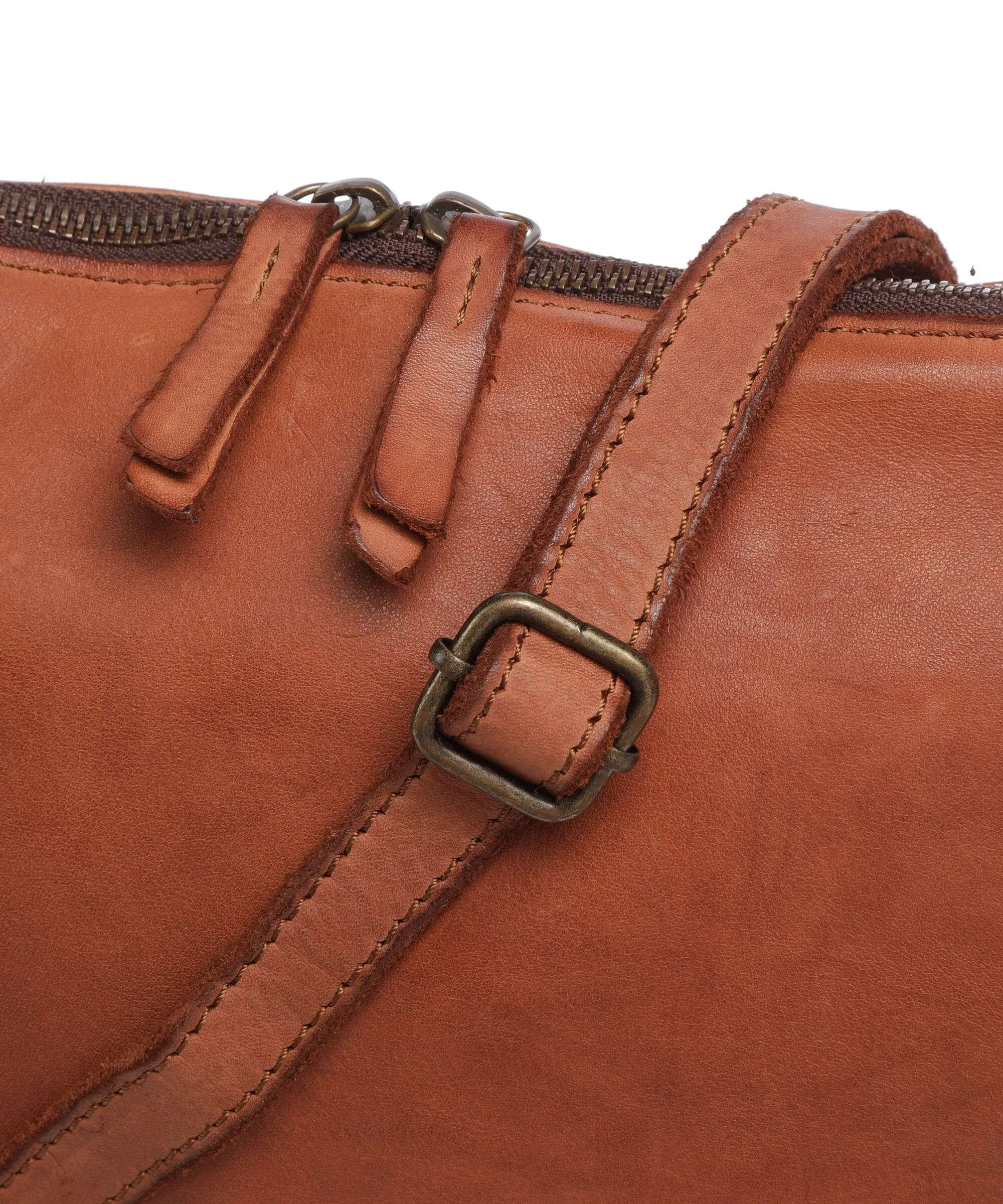  Harold's Submarine Borsa a spalla pelle di vacchetta grana cognac  
