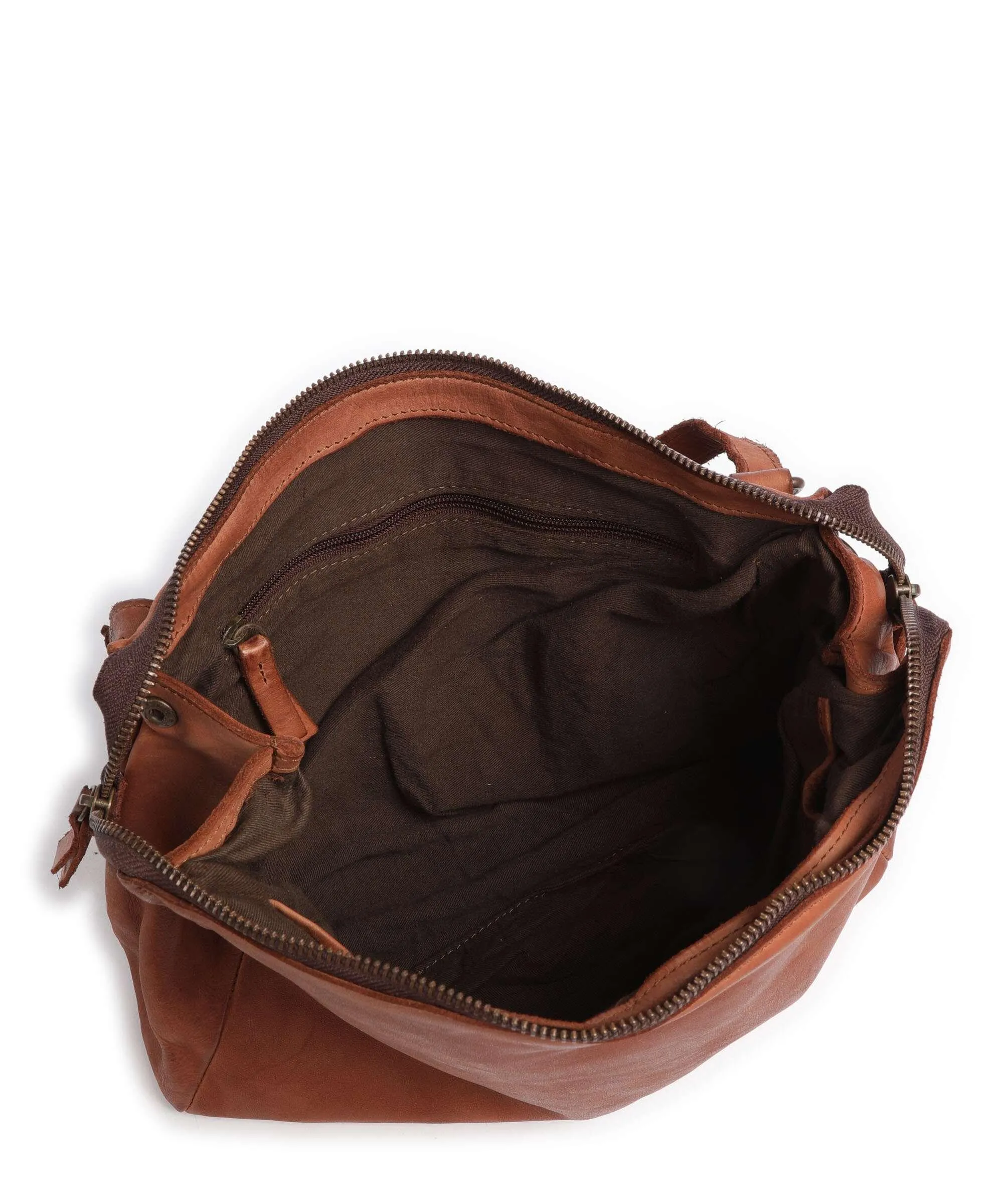  Harold's Submarine Borsa a spalla pelle di vacchetta grana cognac  