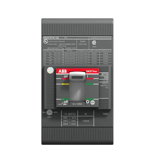 Interruttore automatico con contenitore stampato MCCB 1SDA074641R1 XT1N 125 TMF 50-500 3p F F, 3, 50A, Fissa