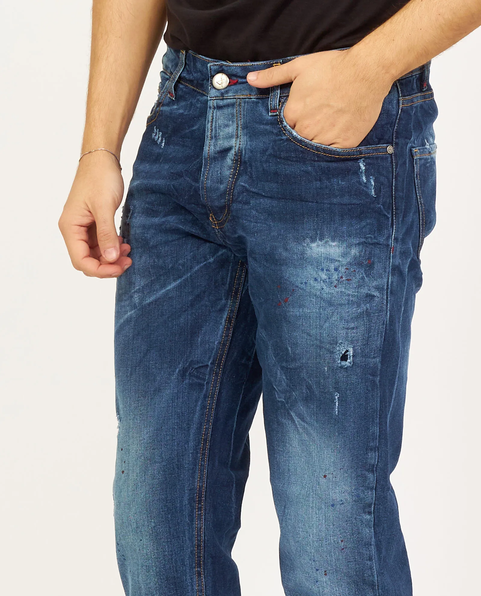 Jeans slim fit SetteMezzo modello capri a 5 tasche