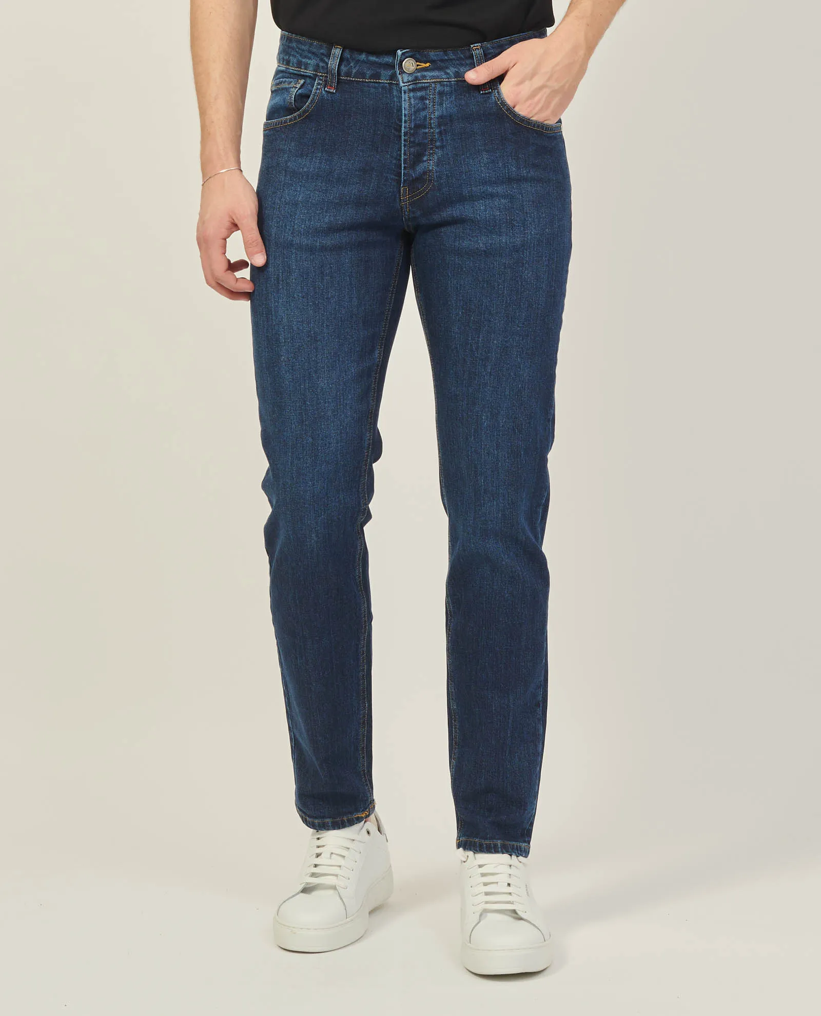 Jeans uomo SetteMezzo a 5 tasche in lavaggio scuro