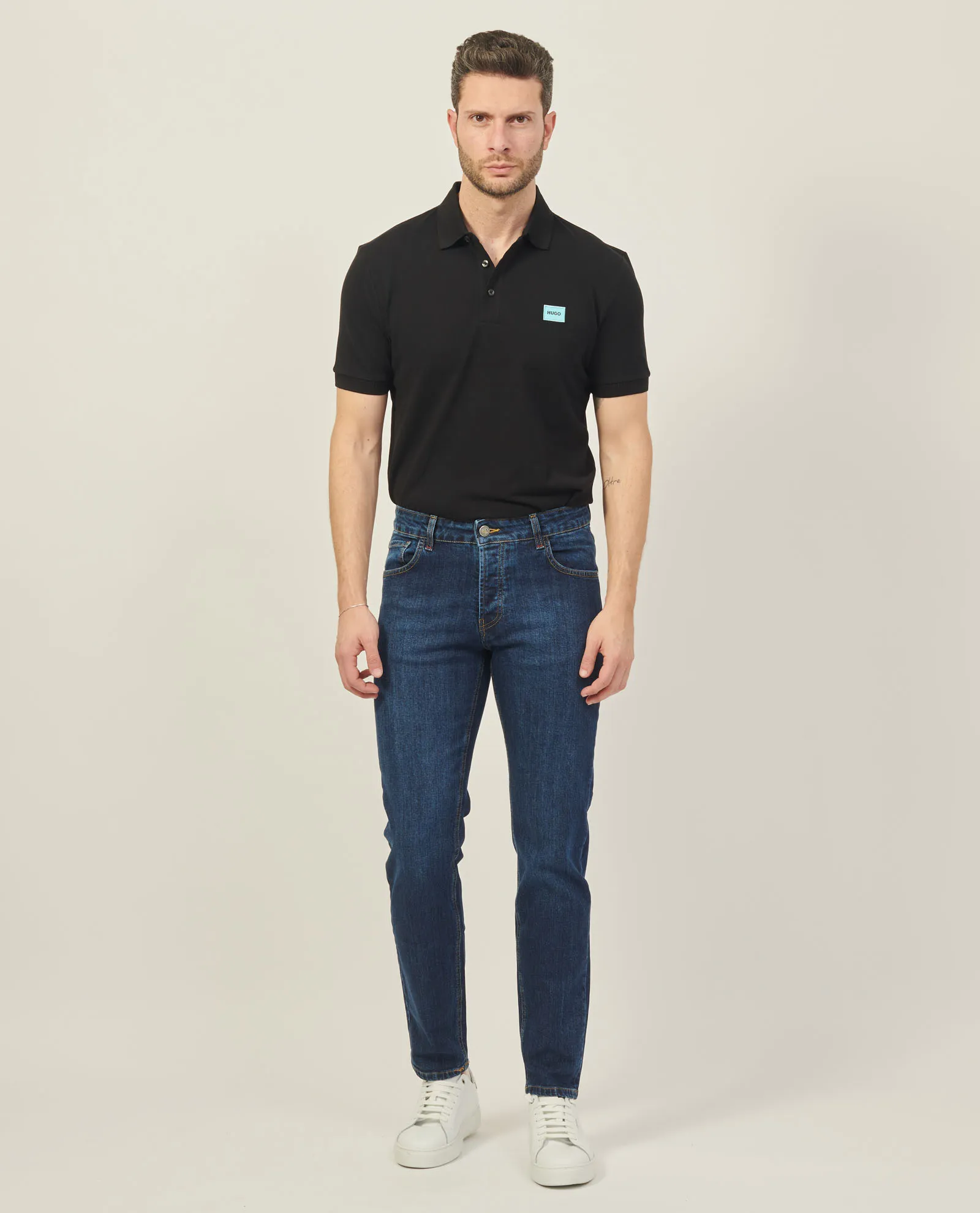 Jeans uomo SetteMezzo a 5 tasche in lavaggio scuro