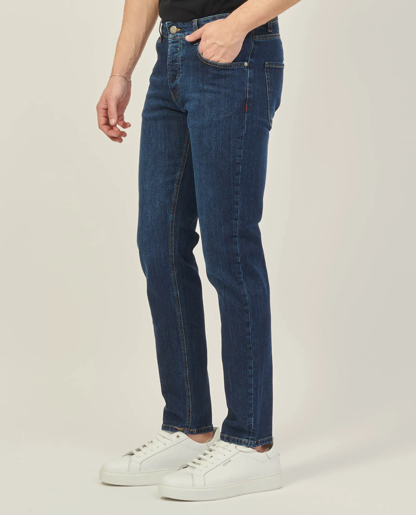 Jeans uomo SetteMezzo a 5 tasche in lavaggio scuro