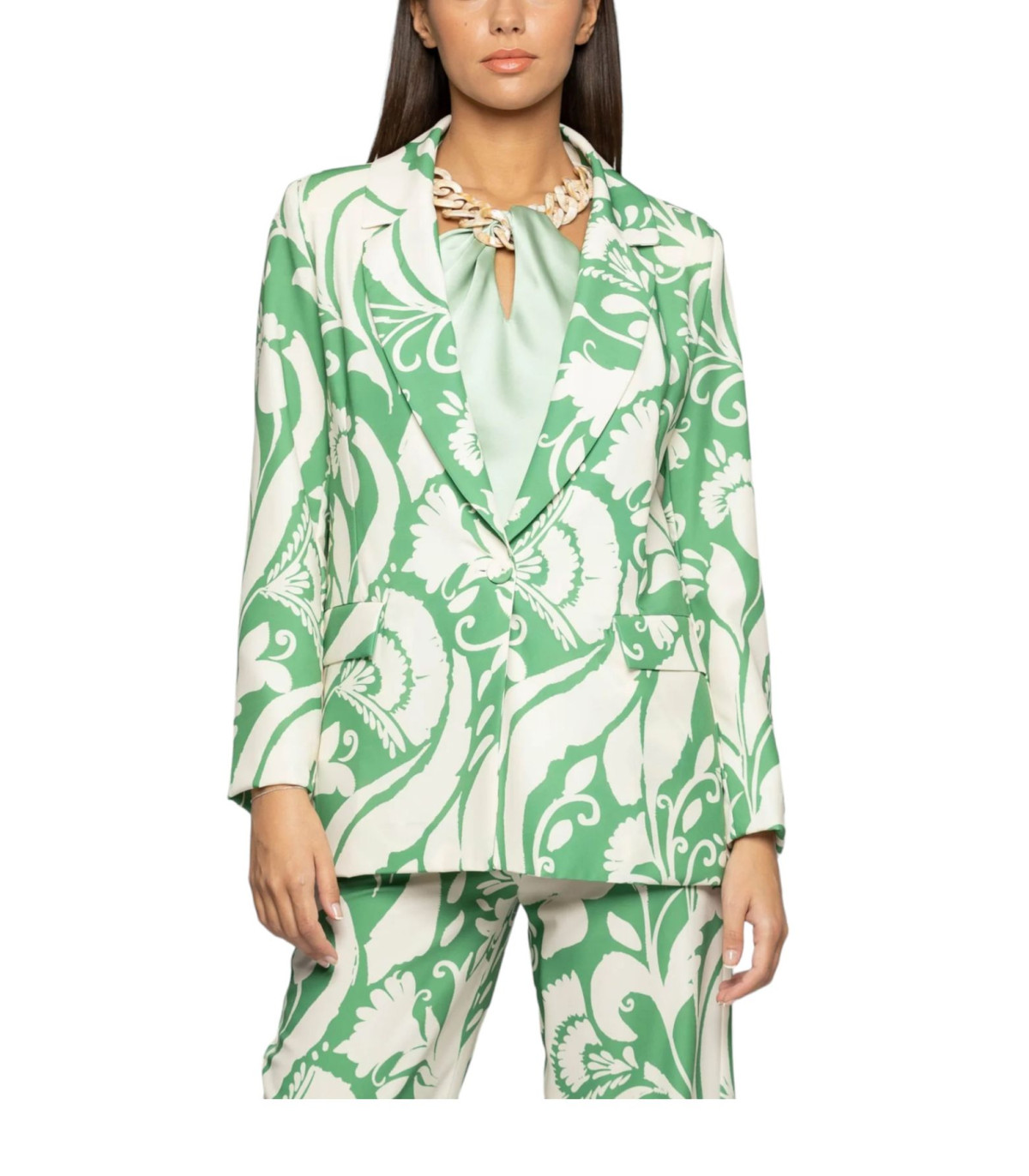 Kocca Donna Giacca Blazer A Fantasia Floreale Bicolor Yves