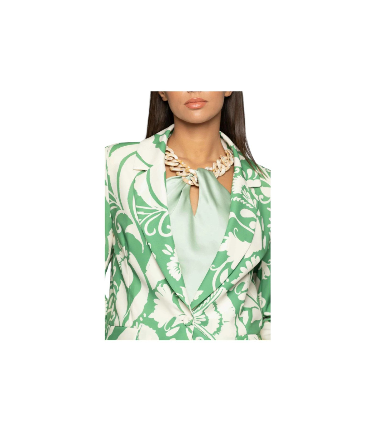 Kocca Donna Giacca Blazer A Fantasia Floreale Bicolor Yves
