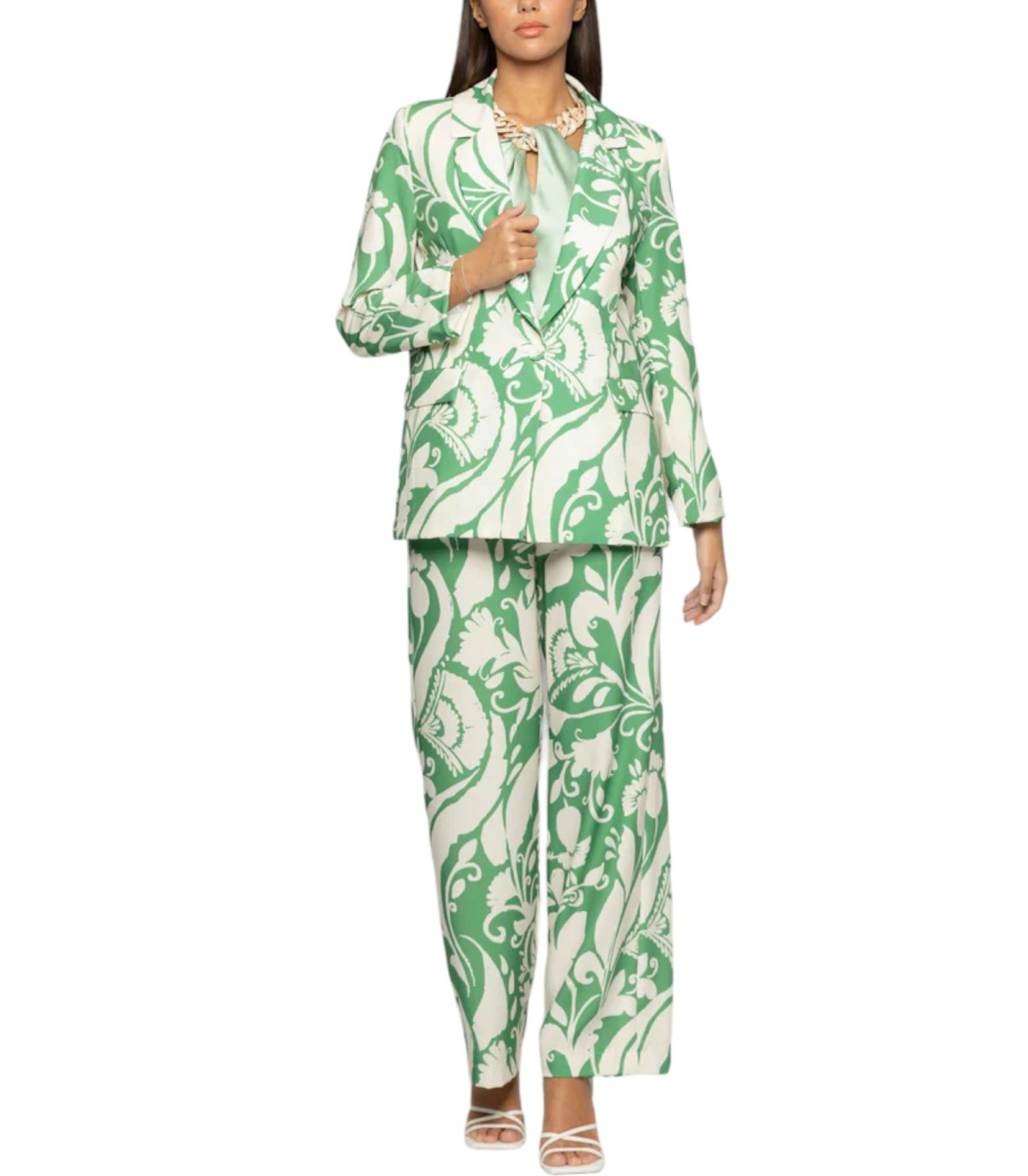 Kocca Donna Giacca Blazer A Fantasia Floreale Bicolor Yves