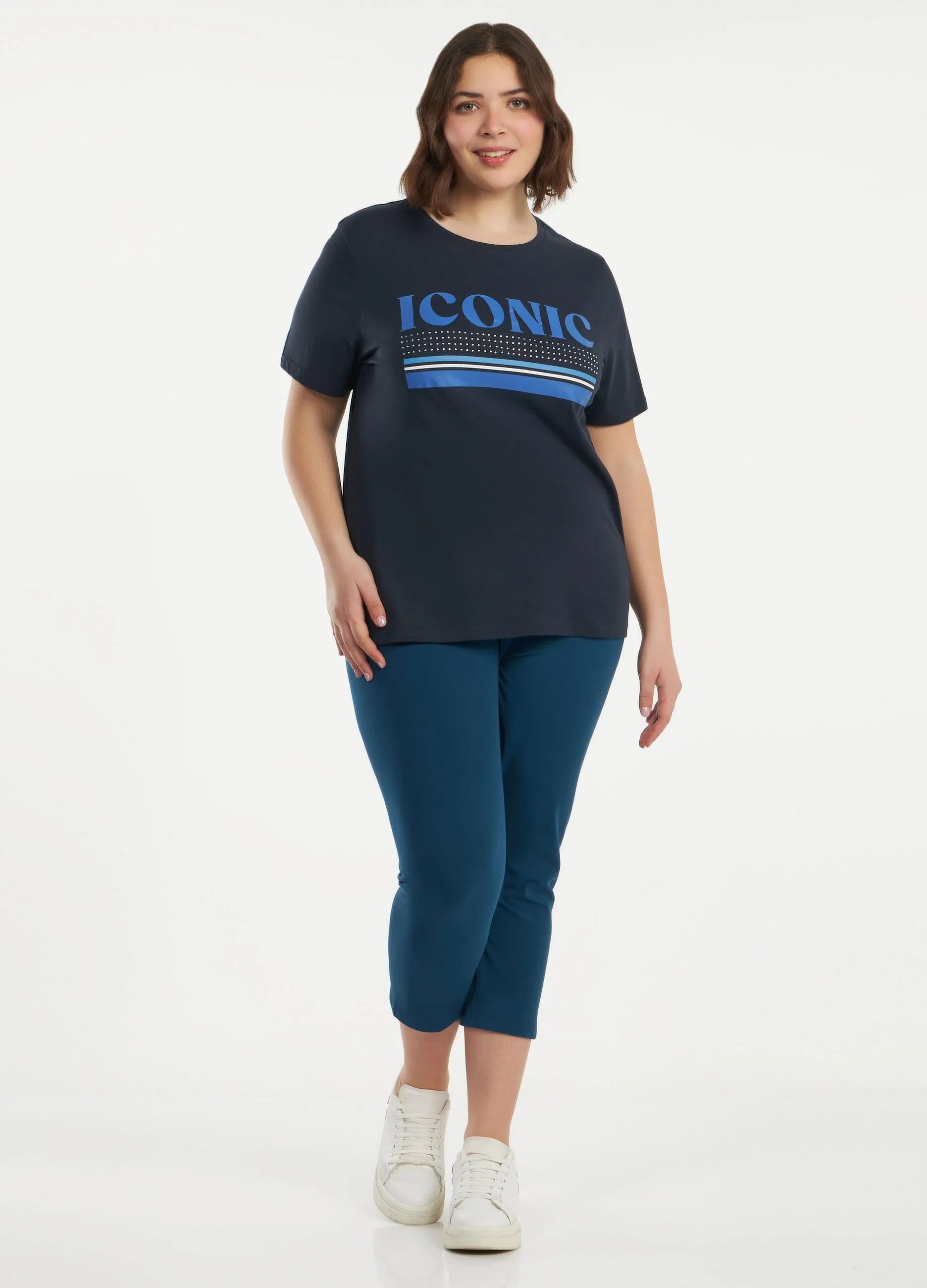 Leggings capri curvy donna