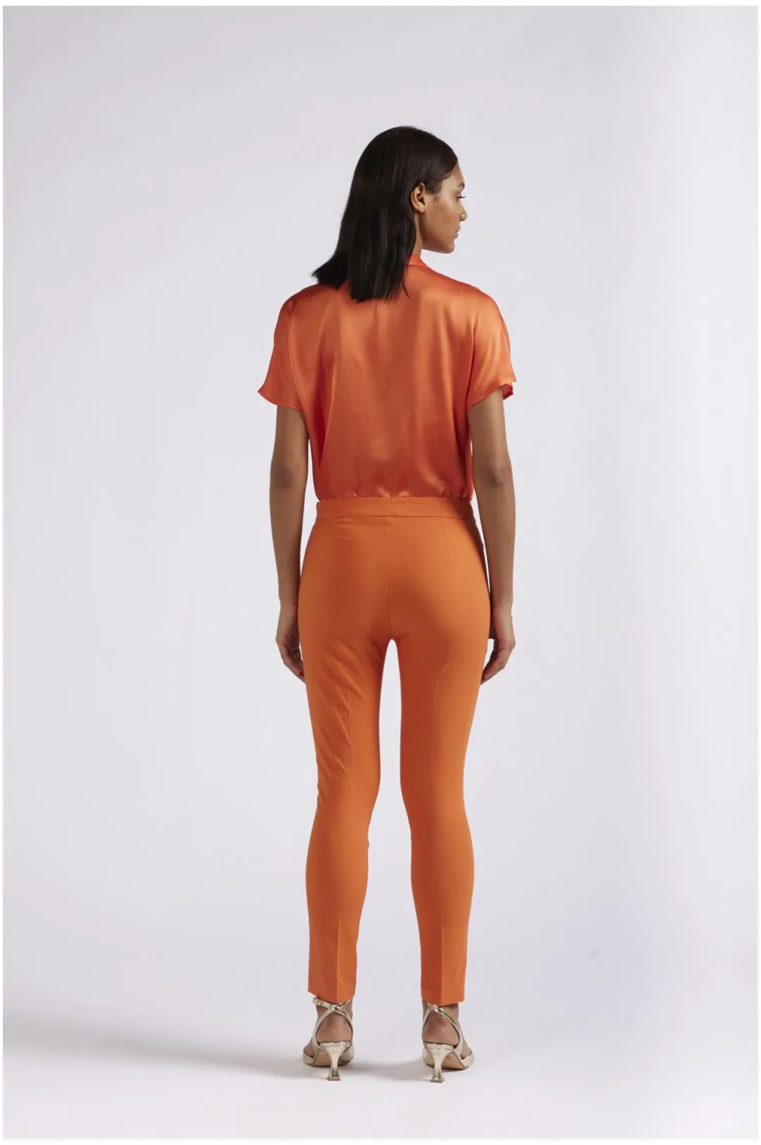 leggings in tessuto superstretch arancio
