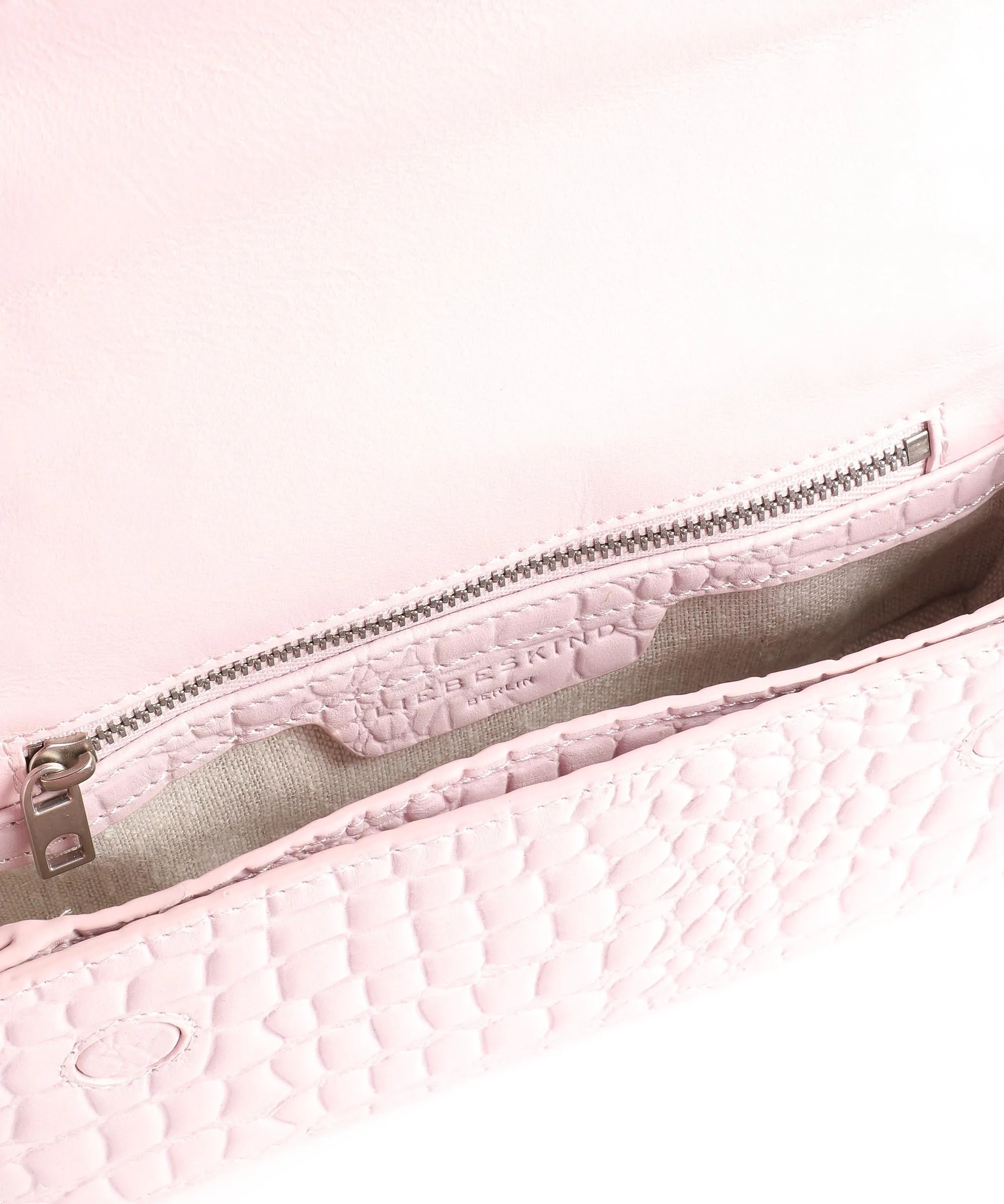  Liebeskind Pam Croco XS Borsa a tracolla pelle in rilievo rosa  