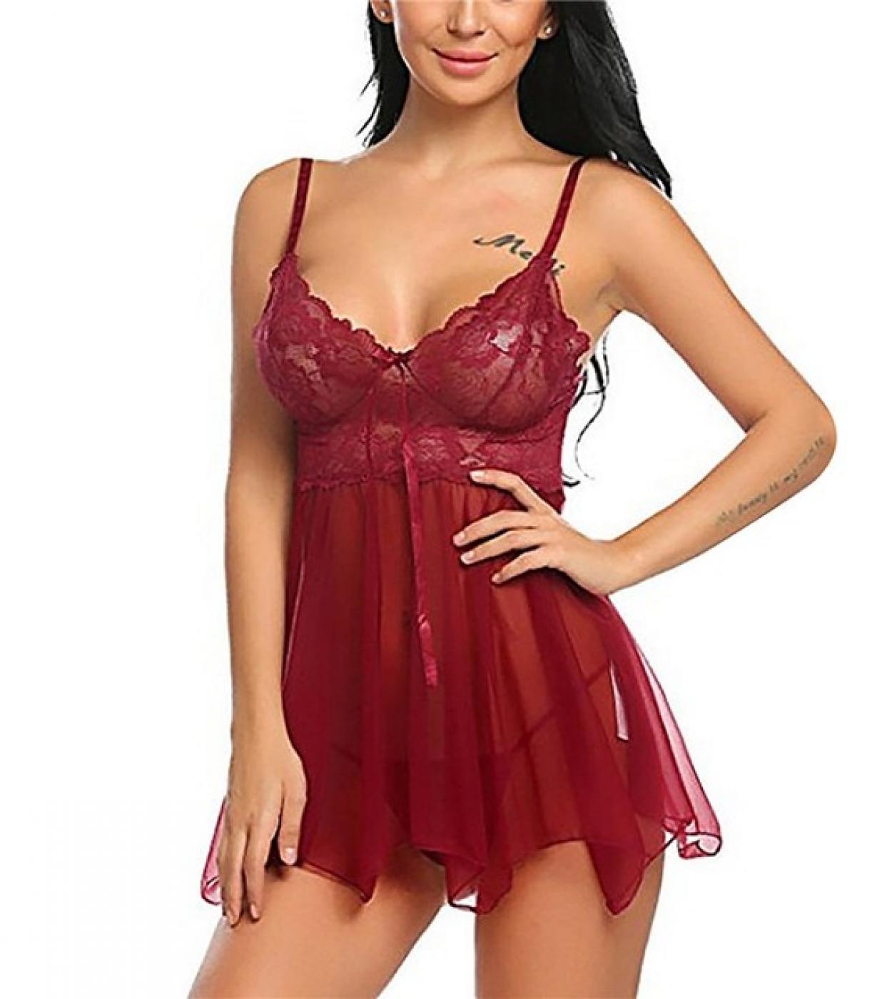 Lingerie trasparente Intimo donna Abito da notte Lenceria Sensual Mujer Moda Intimo di pizzo Prospettiva Pigiama Ex