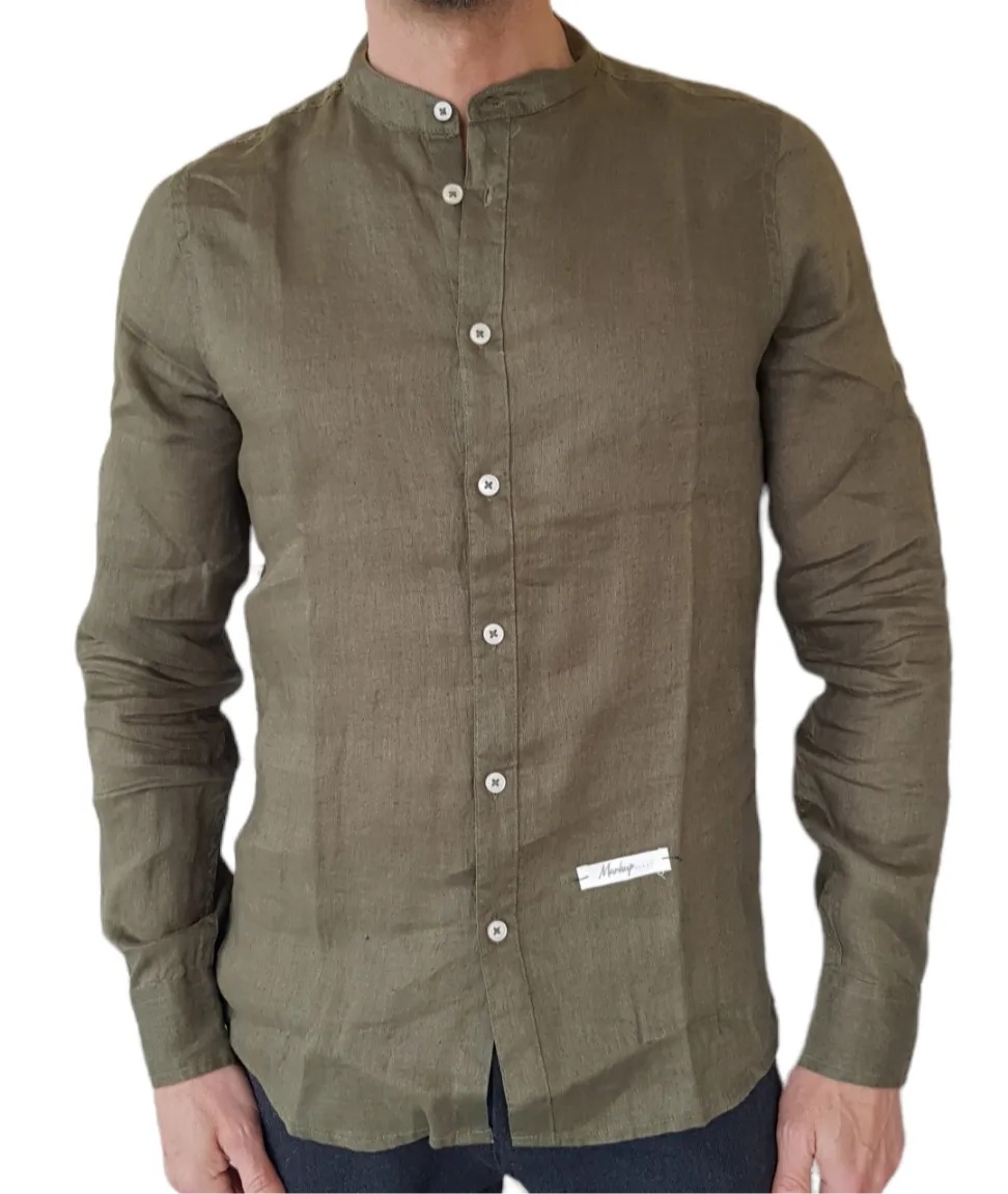 Markup abbigliamento uomo camicia coreana militare lino art.456