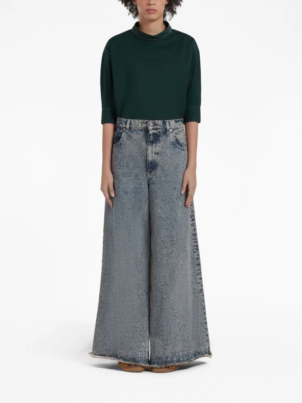   Marni  Denim a gamba ampia  