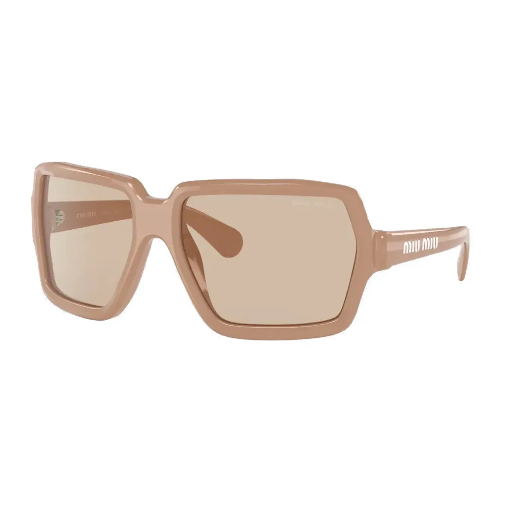 Miu Miu - Occhiali Miu Miu Logo - Maschera - Cammeo Marrone - Occhiali da Sole - Miu Miu Eyewear