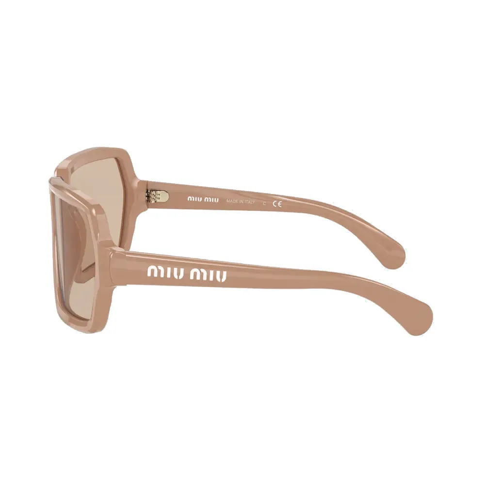 Miu Miu - Occhiali Miu Miu Logo - Maschera - Cammeo Marrone - Occhiali da Sole - Miu Miu Eyewear