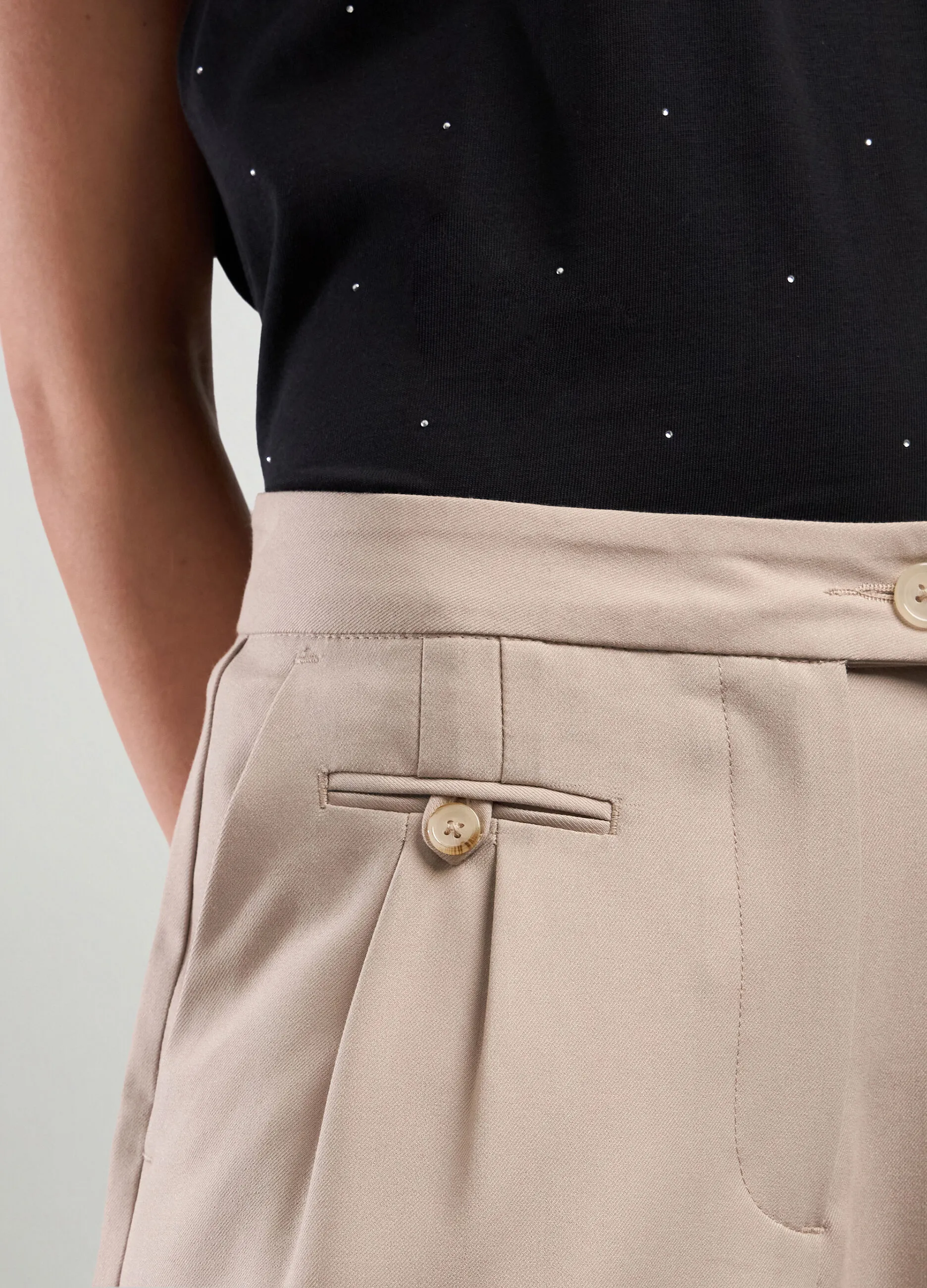 NICE & CHIC  Pantaloni palazzo in misto viscosa stretch donna